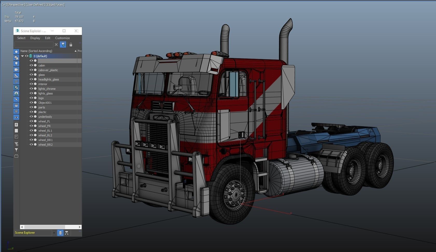 Optimus Prime Freightliner Low-poly 3D model_38