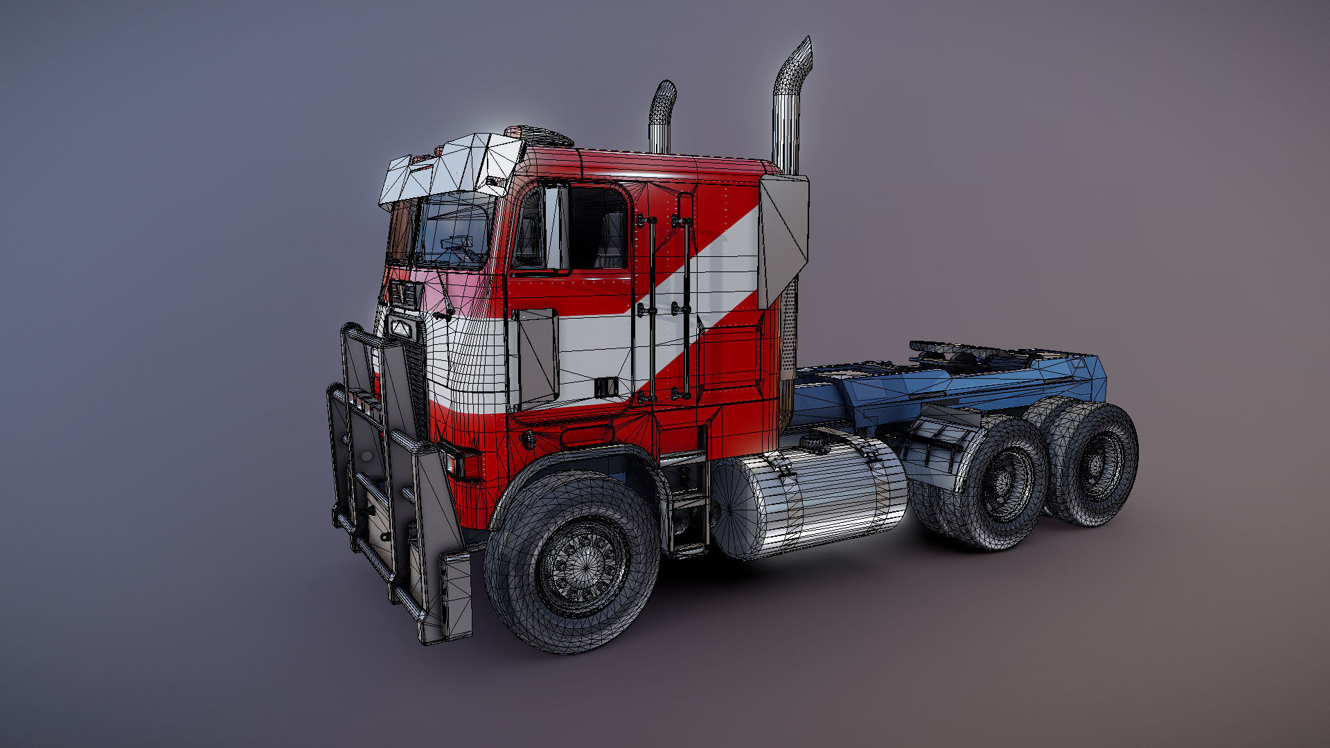 Optimus Prime Freightliner Low-poly 3D model_25