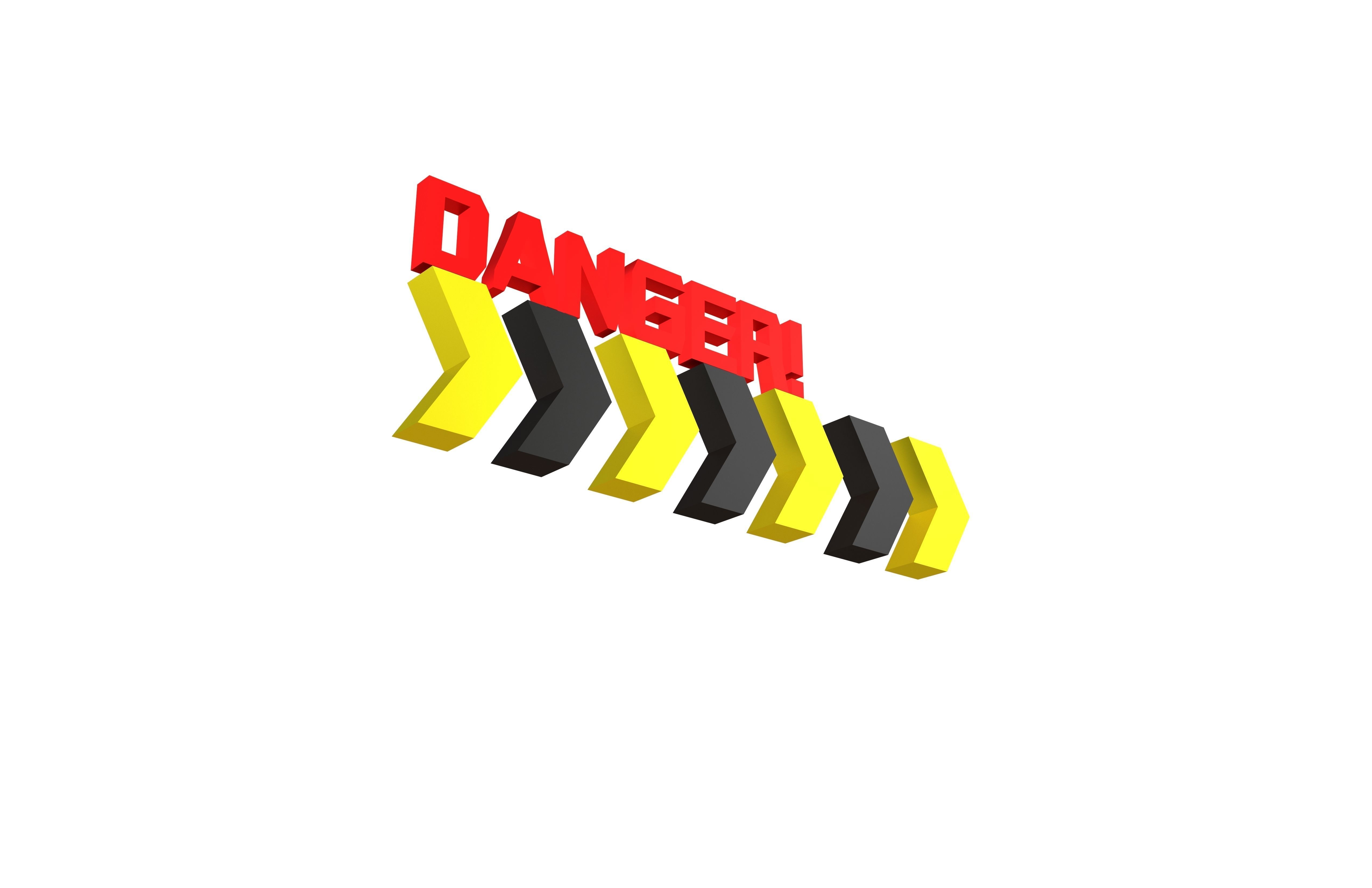 Cyberpunk Future Danger Sign v2 009 Low-poly 3D model_2