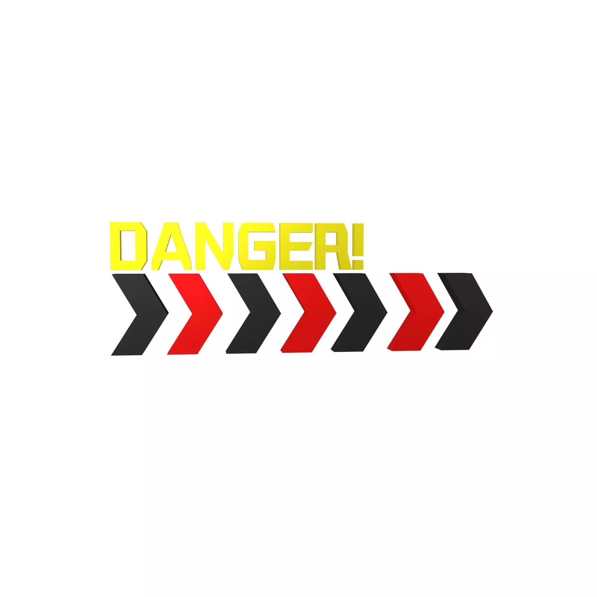Cyberpunk Future Danger Sign v2 010 Low-poly 3D model_0