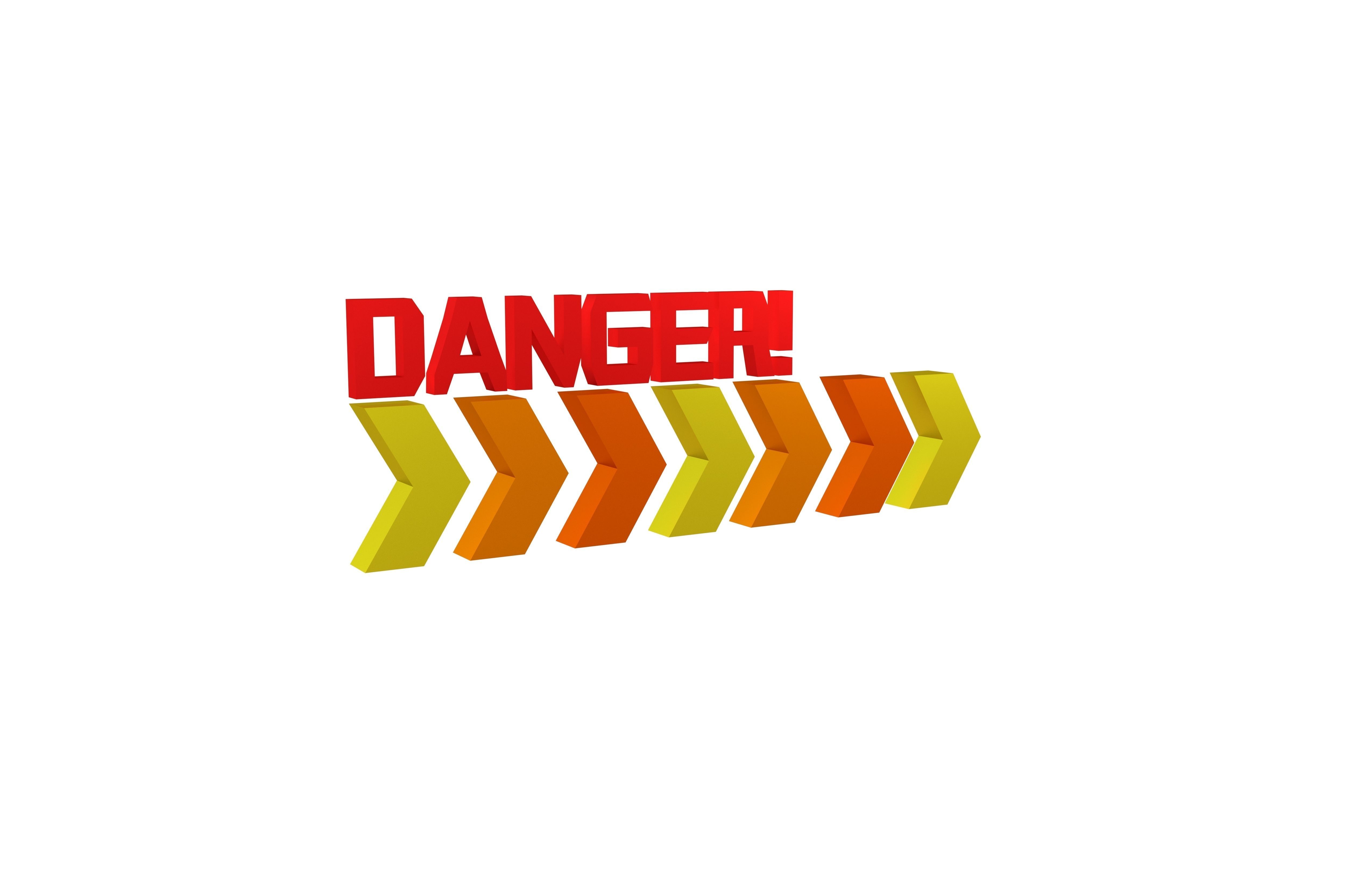 Cyberpunk Future Danger Sign v2 011 Low-poly 3D model_1