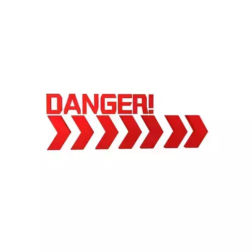 Cyberpunk Future Danger Sign v2 012 Low-poly 3D model