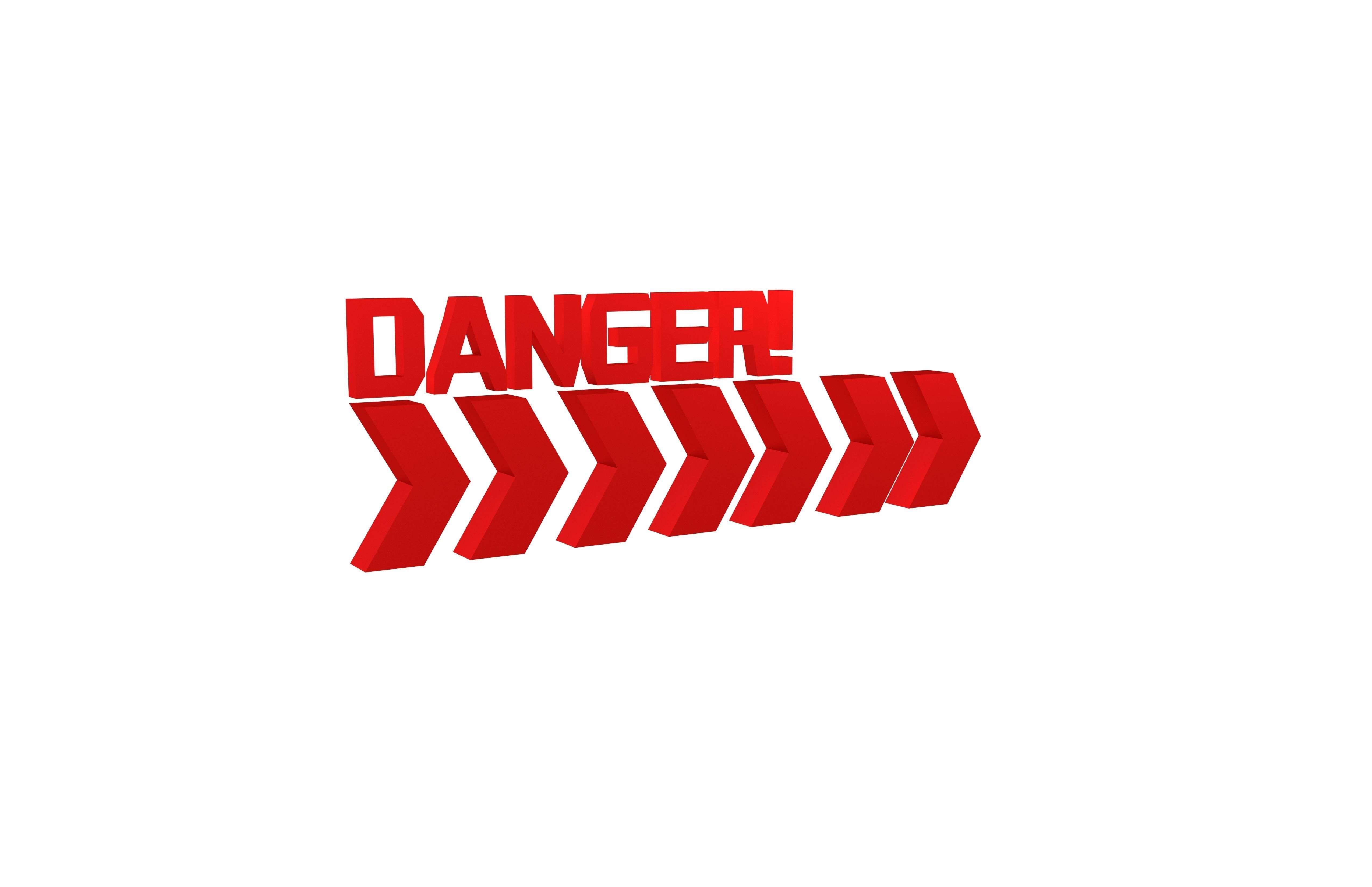 Cyberpunk Future Danger Sign v2 012 Low-poly 3D model_1