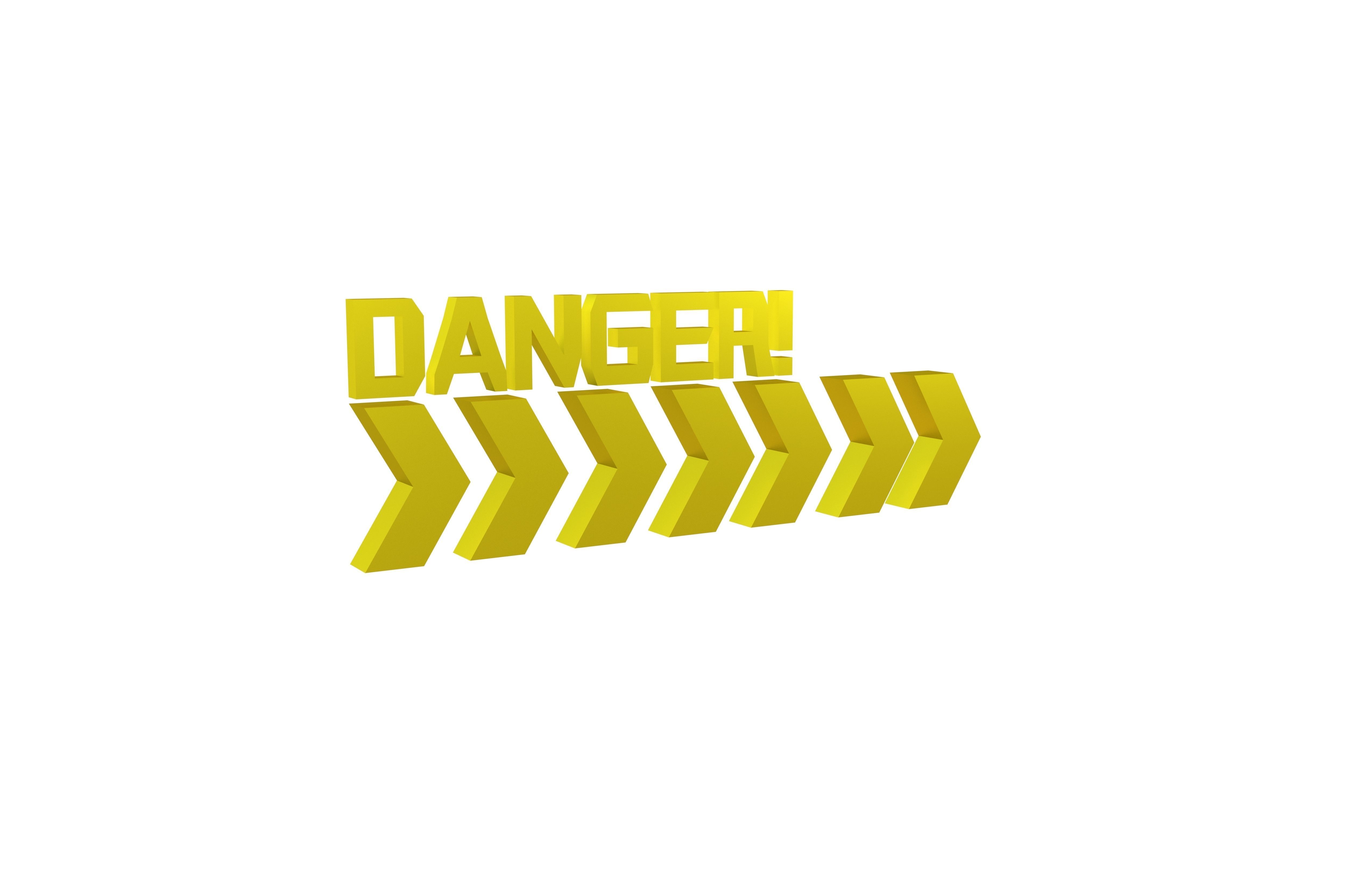 Cyberpunk Future Danger Sign v2 013 Low-poly 3D model_1