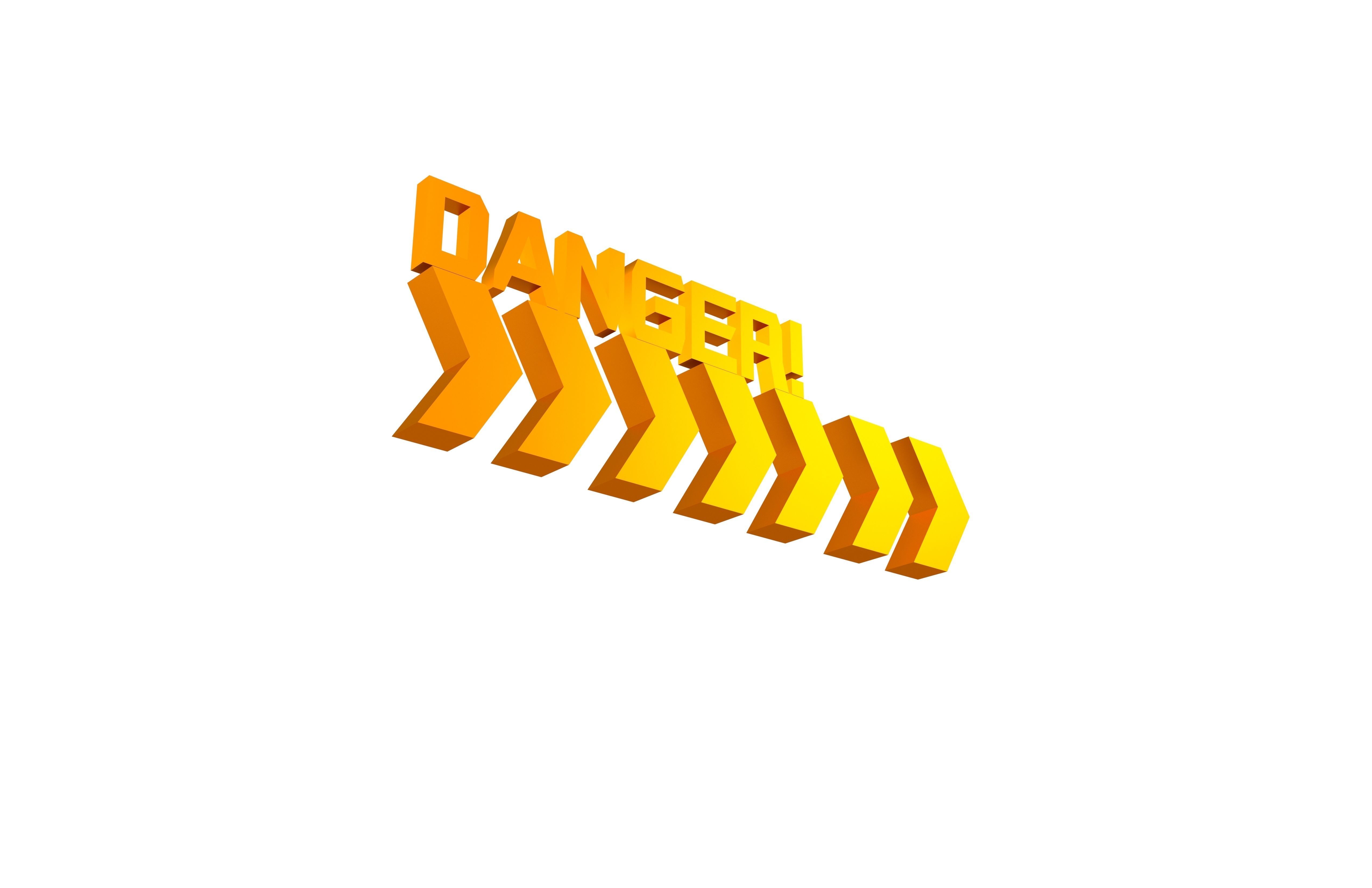 Cyberpunk Future Danger Sign v2 014 Low-poly 3D model_3