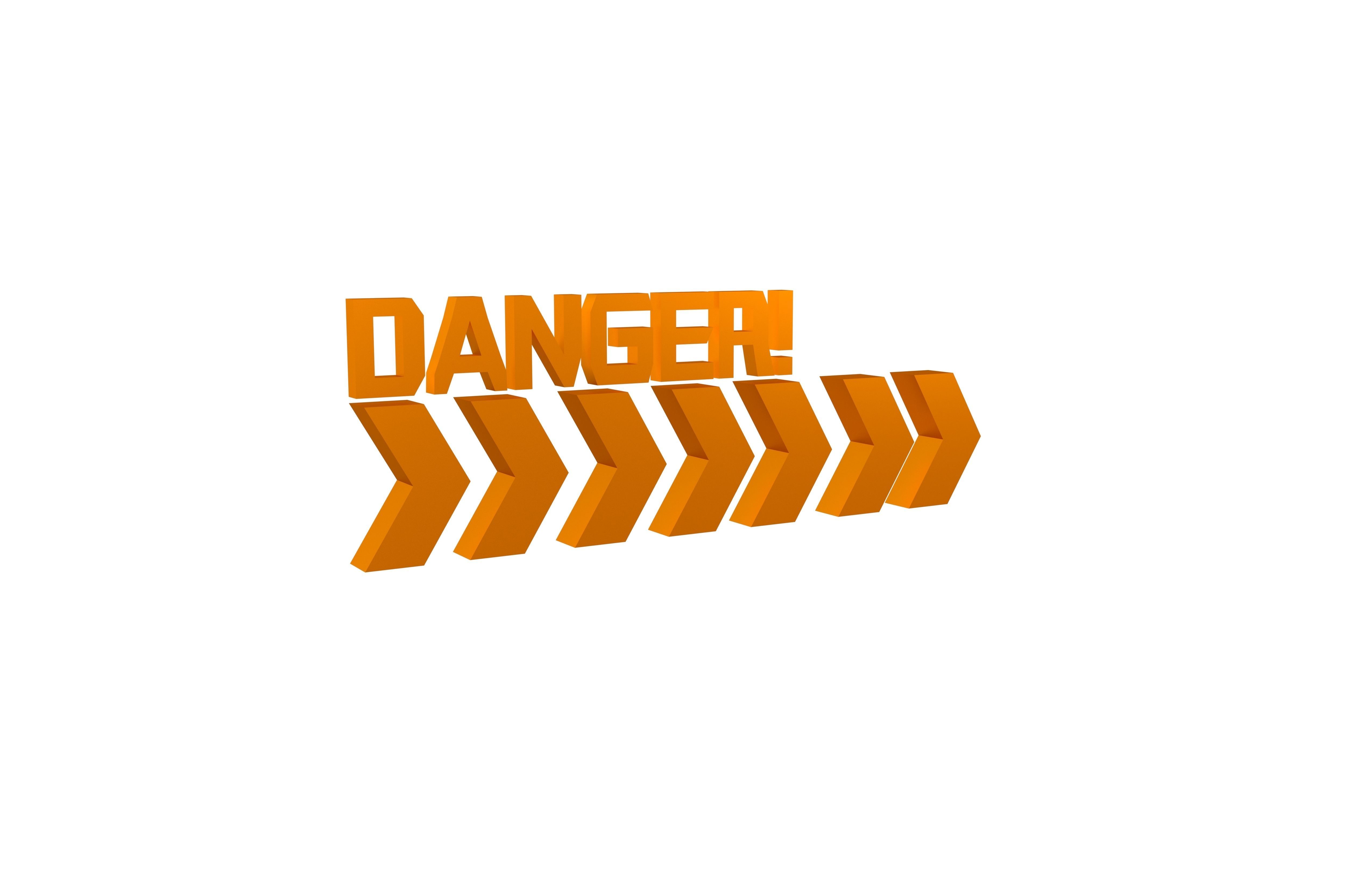 Cyberpunk Future Danger Sign v2 014 Low-poly 3D model_1