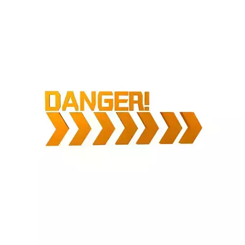Cyberpunk Future Danger Sign v2 014 Low-poly 3D model