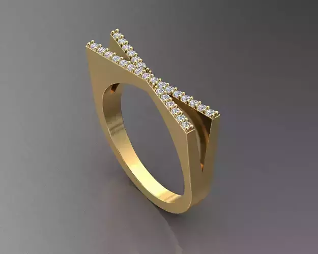 alphabet jewelry ring diamond letter X