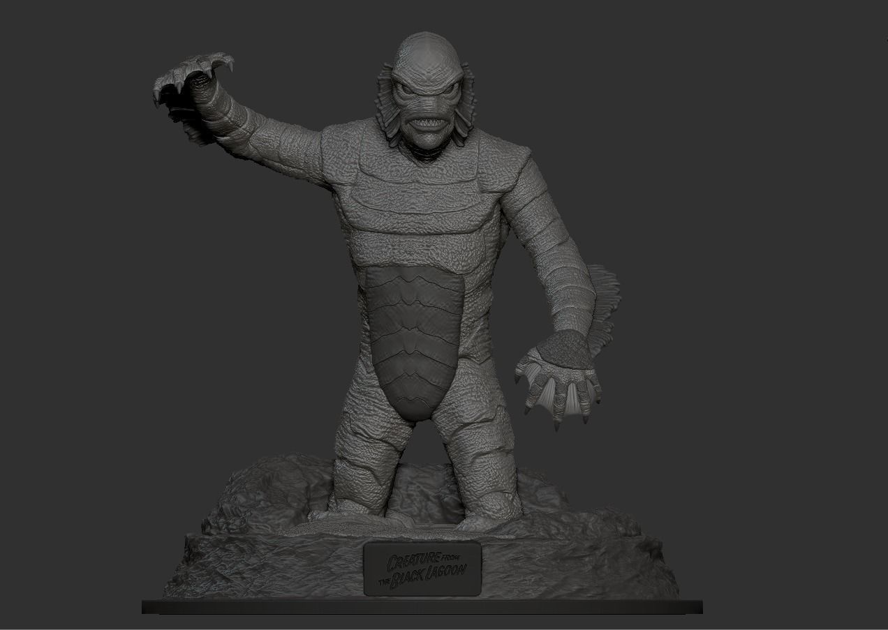 creature from the black lagoon sculpture 3D print model_1