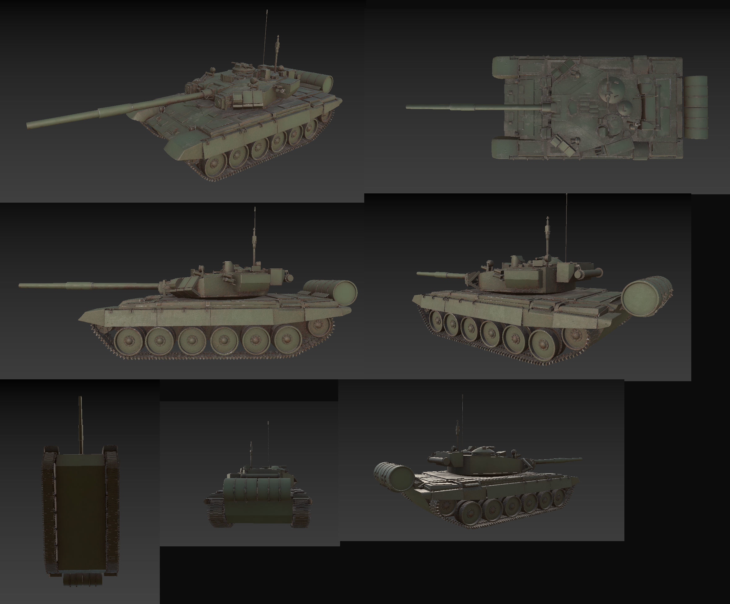 Soviet Union Tank T 84 3D model_21