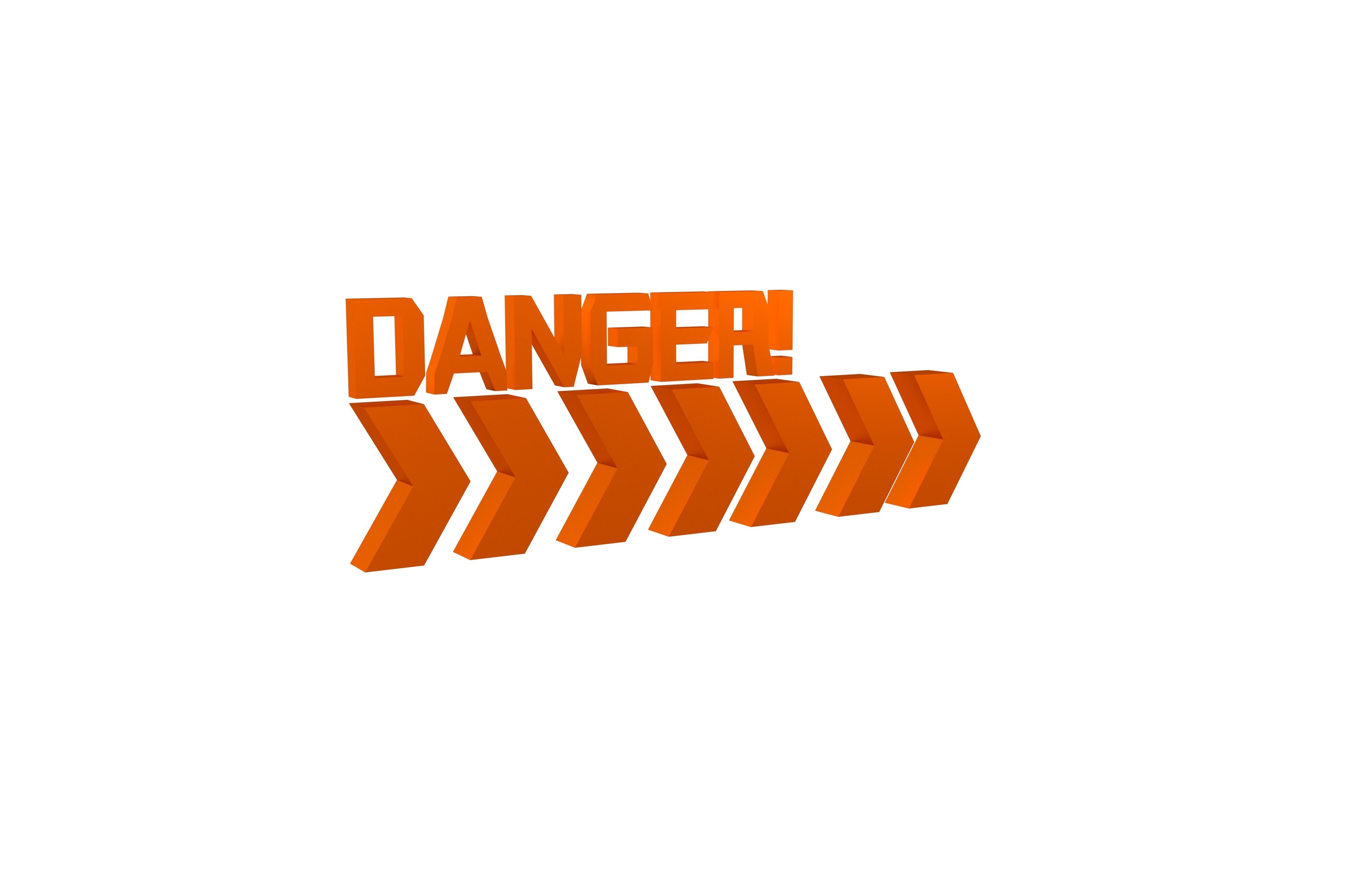 Cyberpunk Future Danger Sign v2 015 Low-poly 3D model_3
