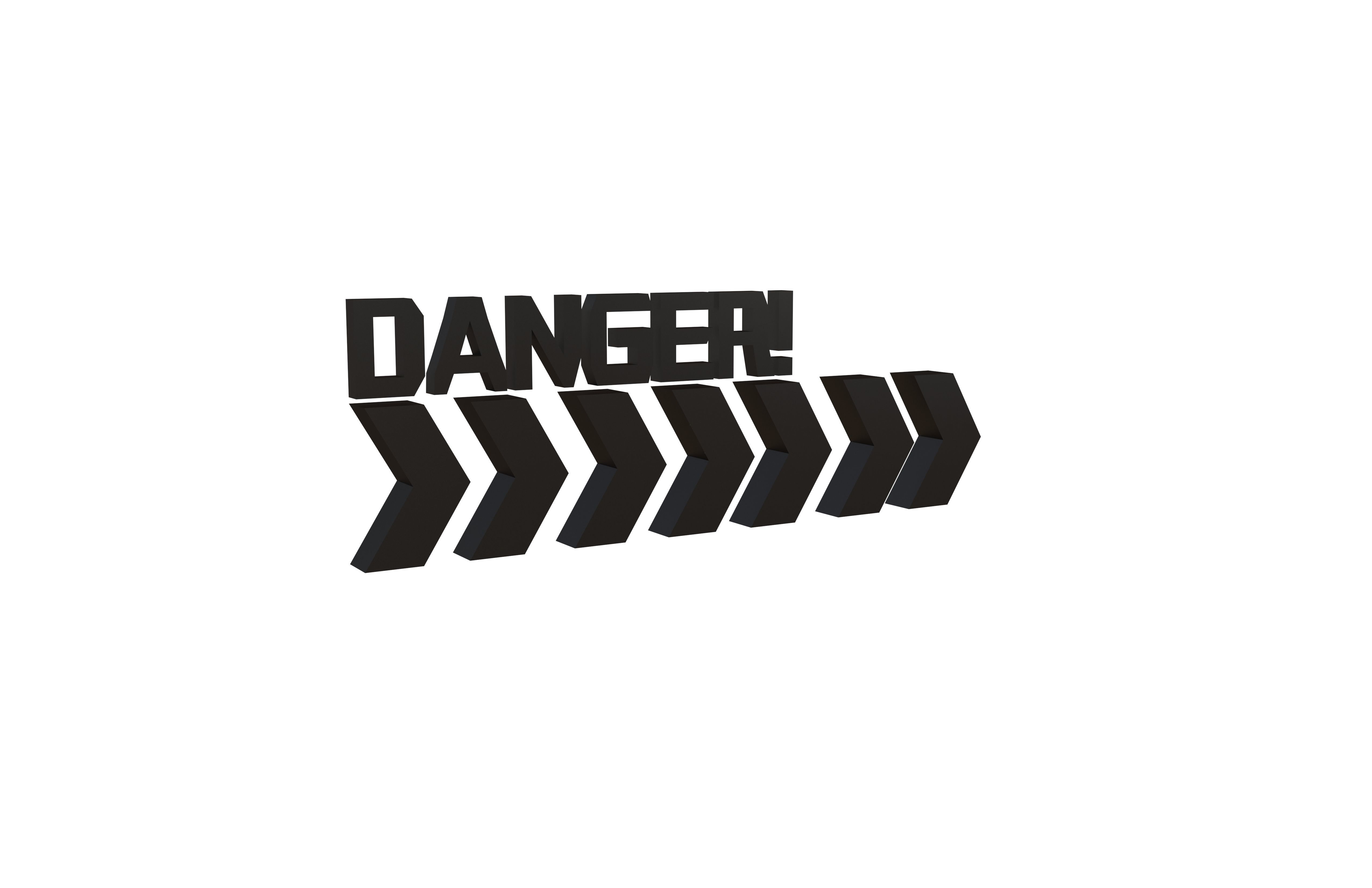 Cyberpunk Future Danger Sign v2 016 Low-poly 3D model_1