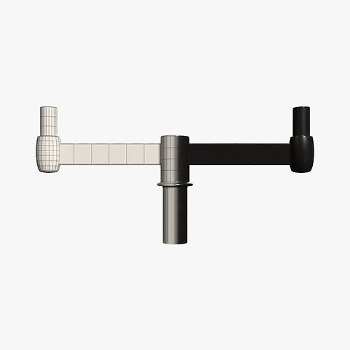 Post-Arm-6 wall mount with two handles 3D model