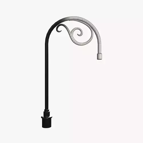 Post-Arm-7 wrought iron garden sconce