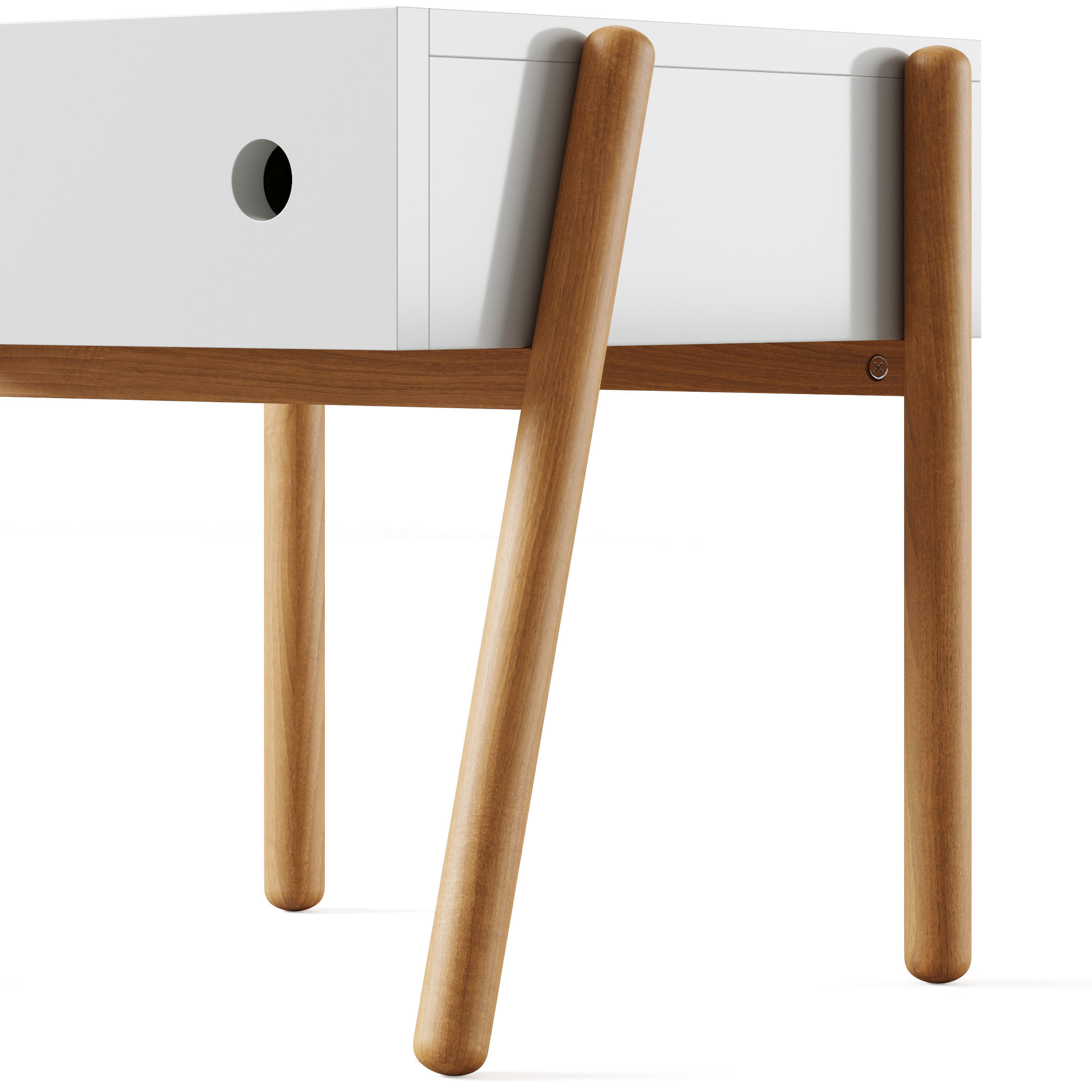 Wallet Scandi Style 1 Drawer Bedside Table by LA REDOUTE 3D model_3