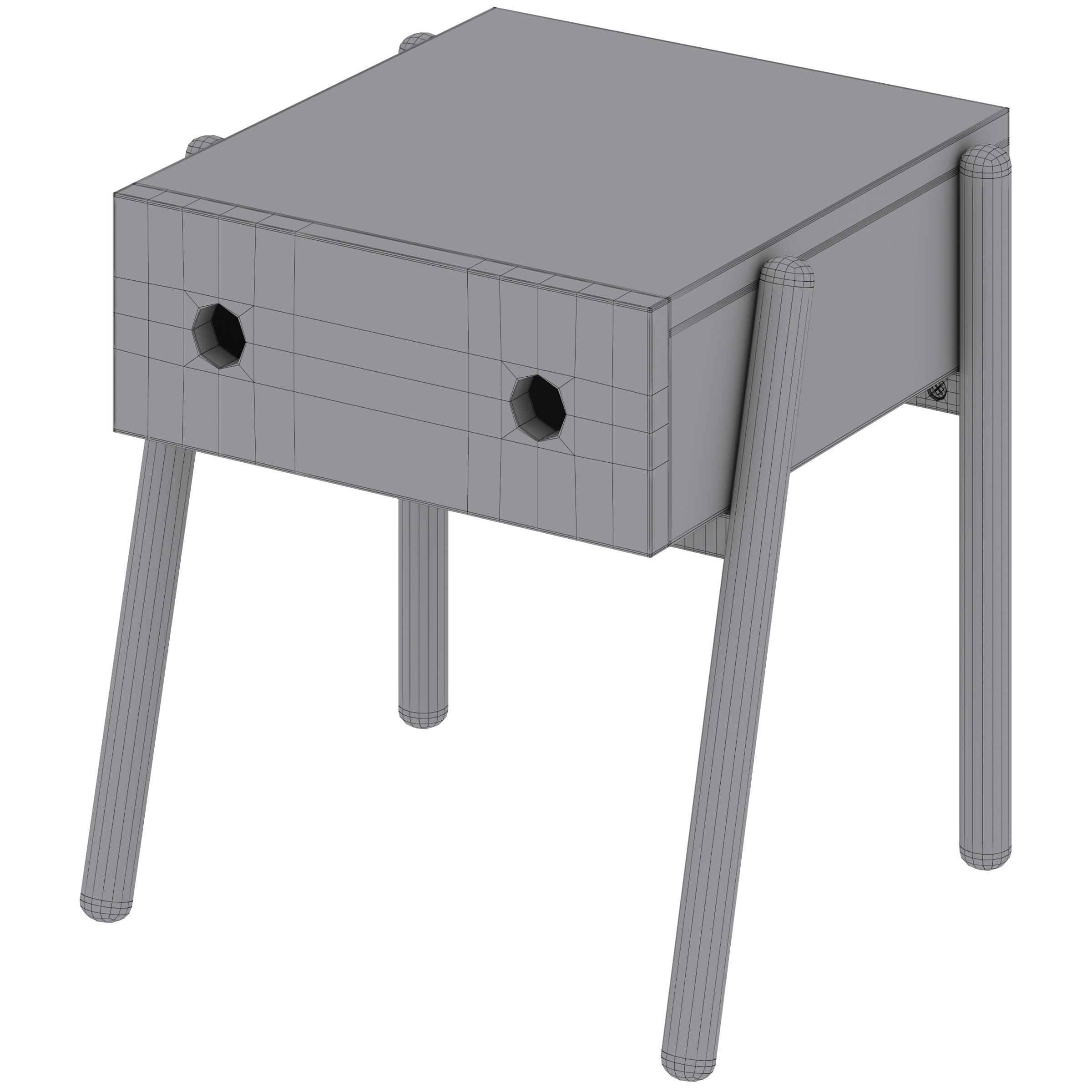 Wallet Scandi Style 1 Drawer Bedside Table by LA REDOUTE 3D model_4