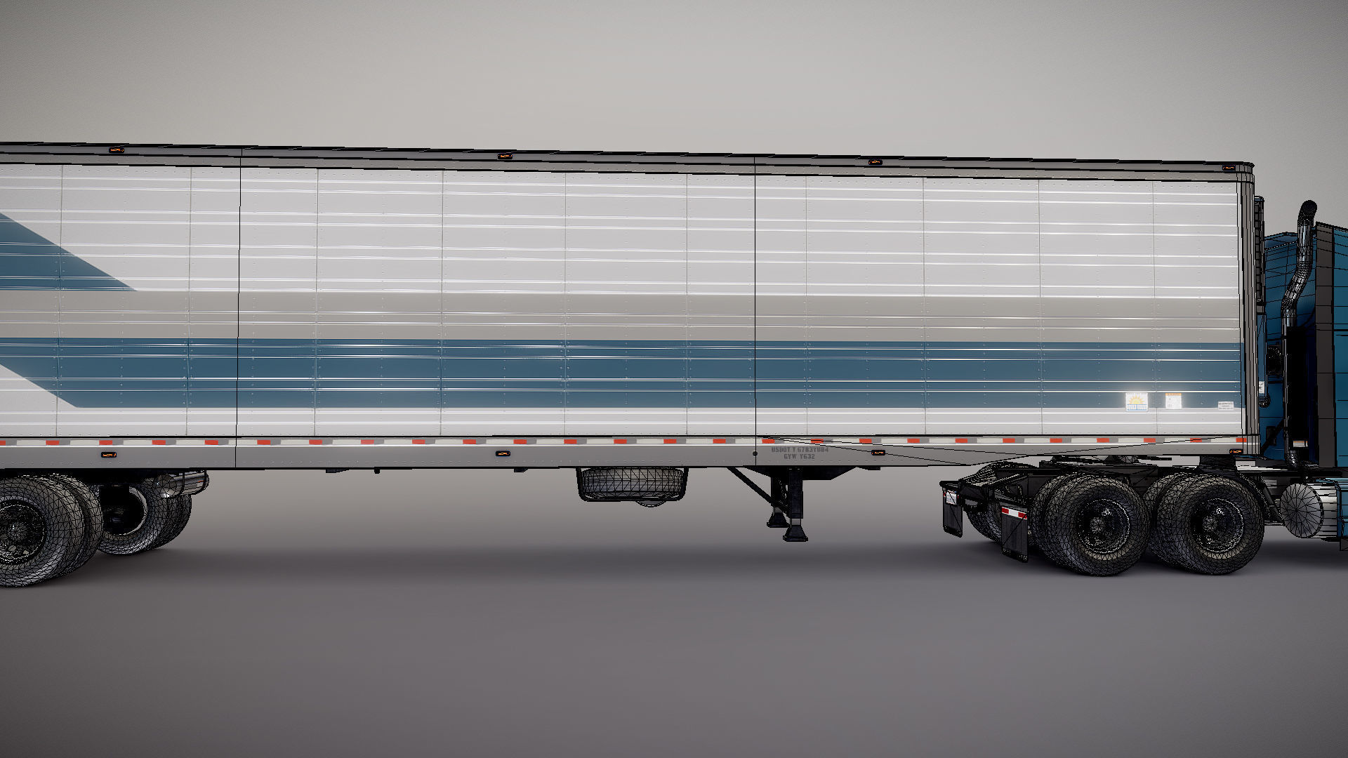 Kenworth T680 van trailer 3D model_38