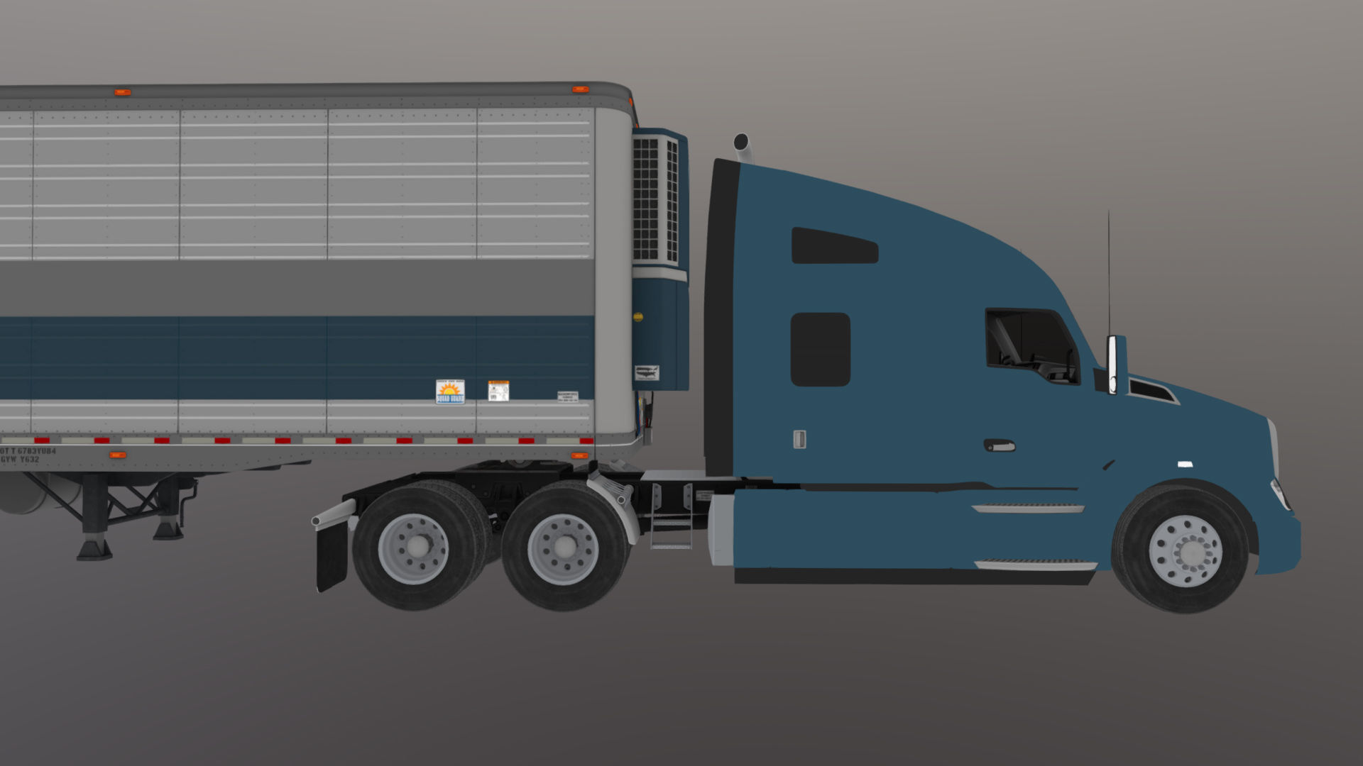 Kenworth T680 van trailer 3D model_48
