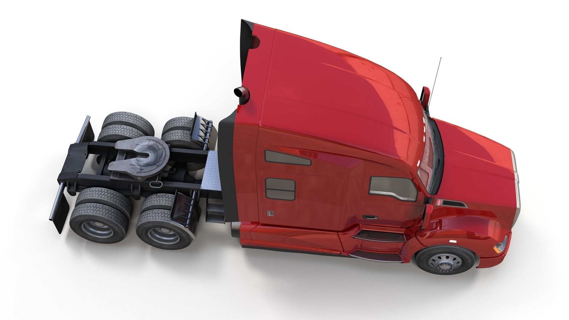 Kenworth T680 van trailer 3D model_14