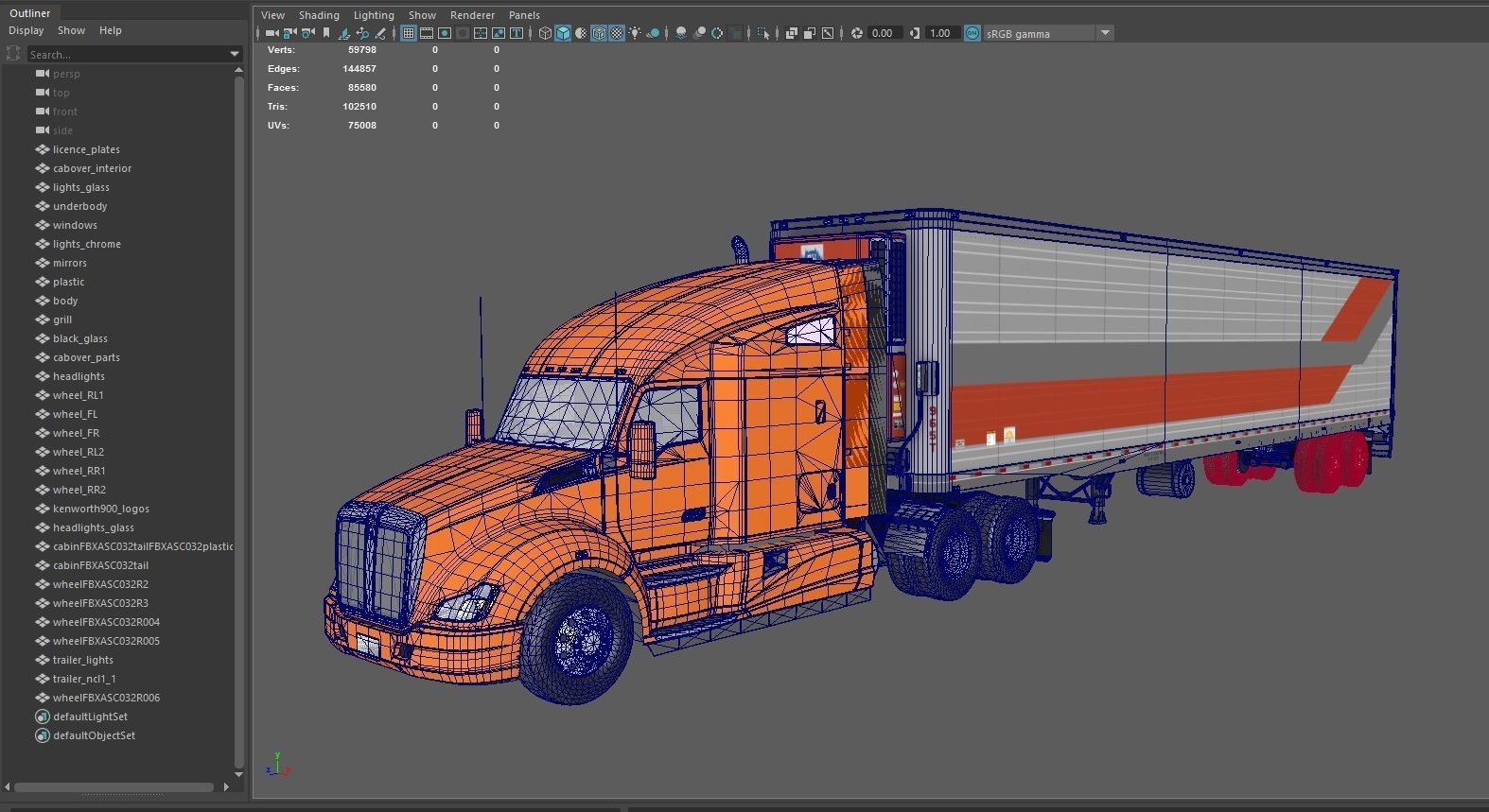 Kenworth T680 van trailer 3D model_58