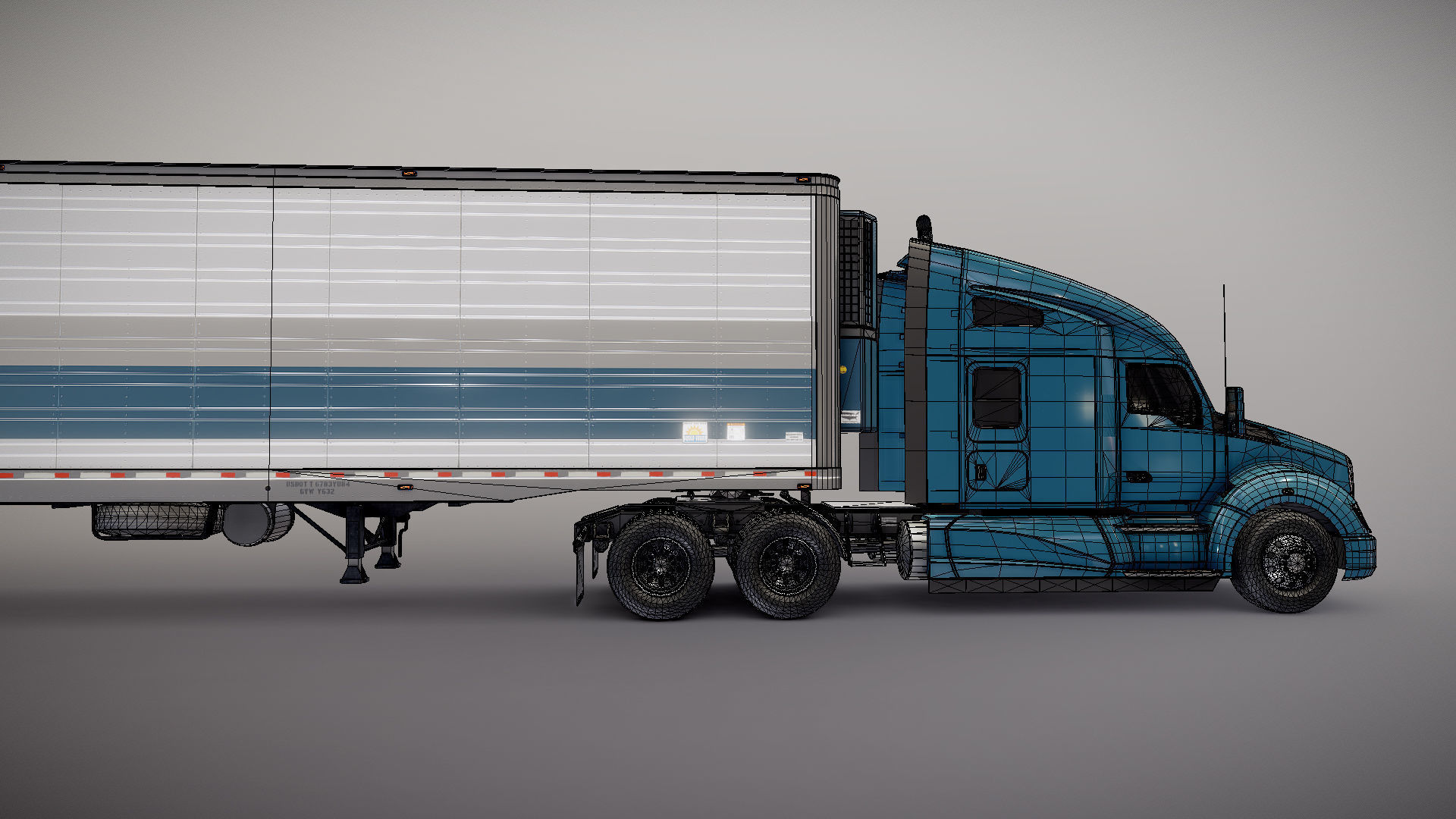 Kenworth T680 van trailer 3D model_41