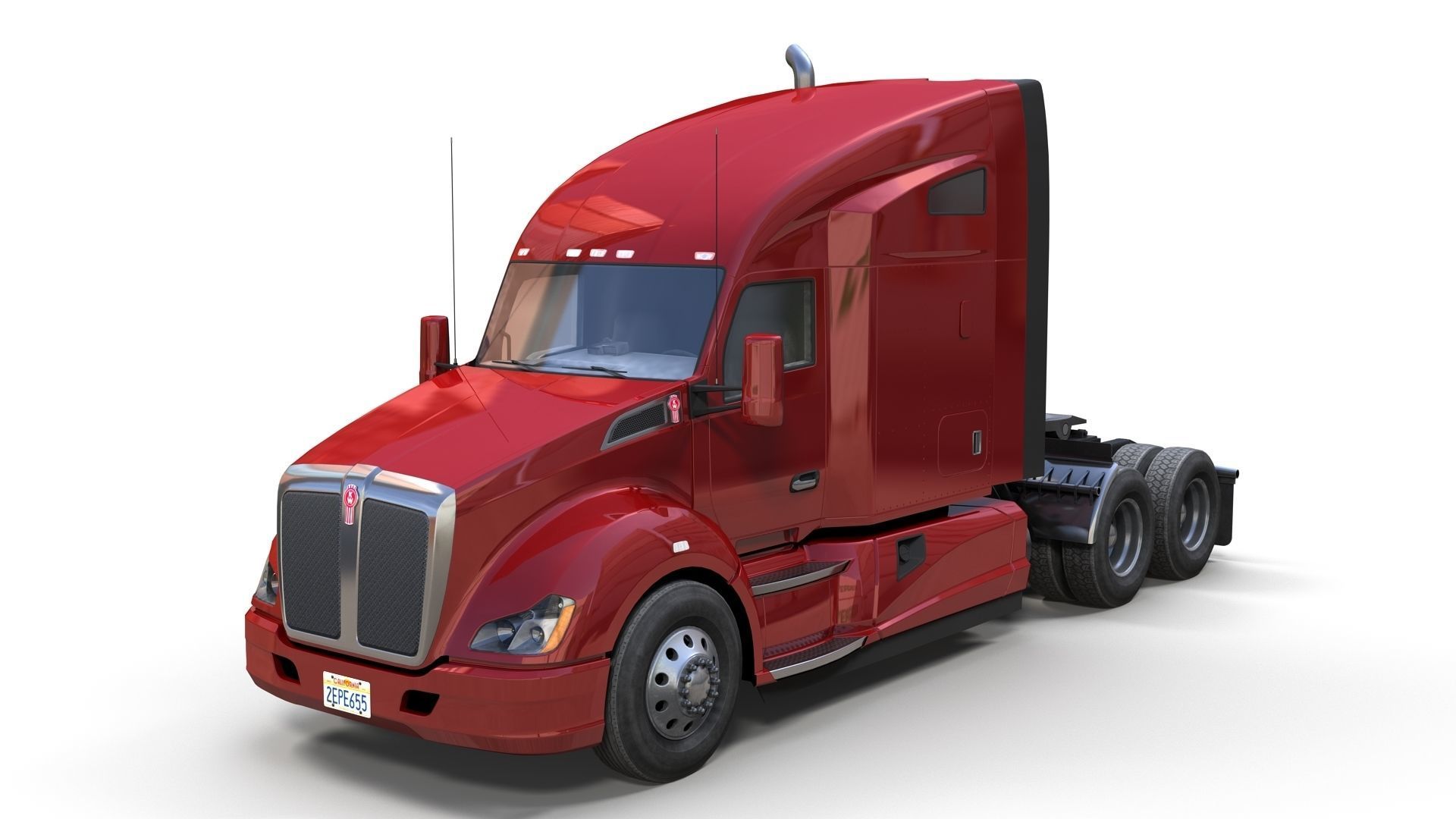 Kenworth T680 van trailer 3D model_12