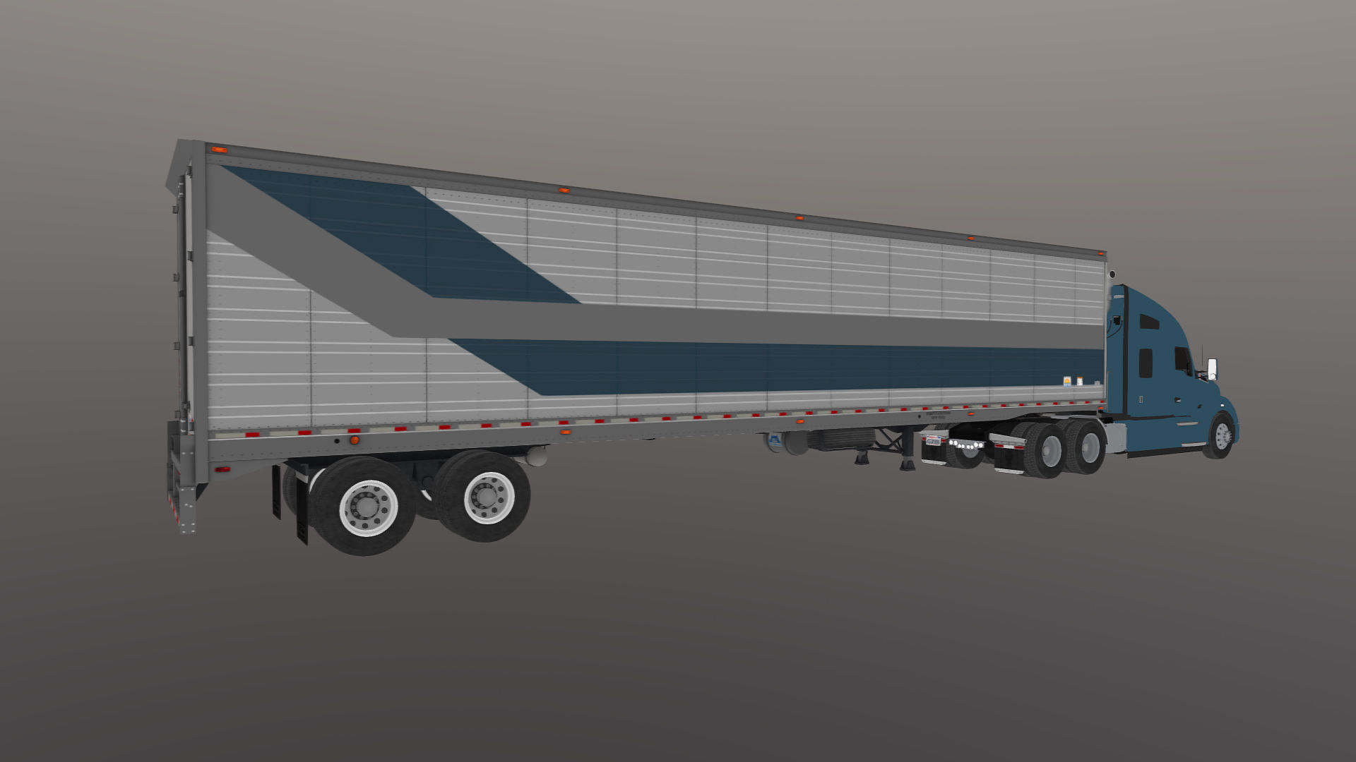 Kenworth T680 van trailer 3D model_49