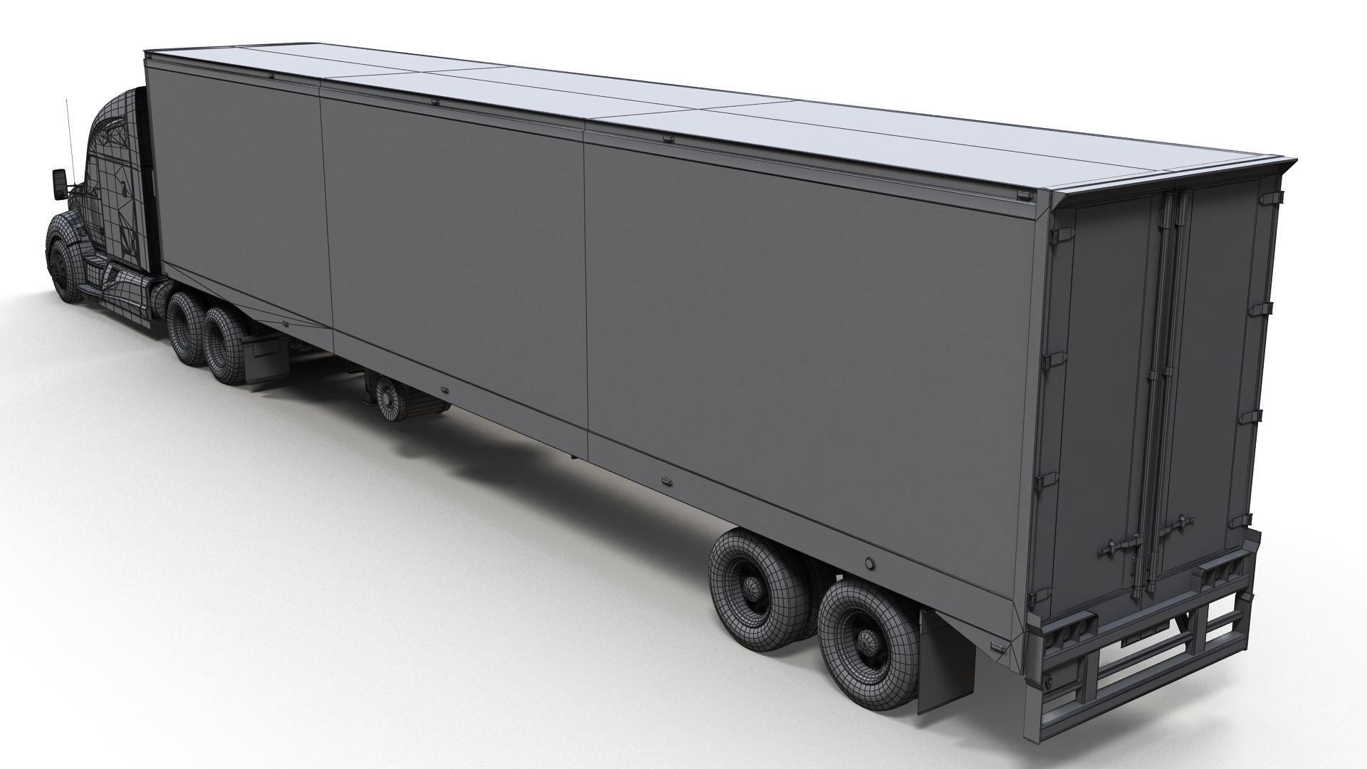 Kenworth T680 van trailer 3D model_19