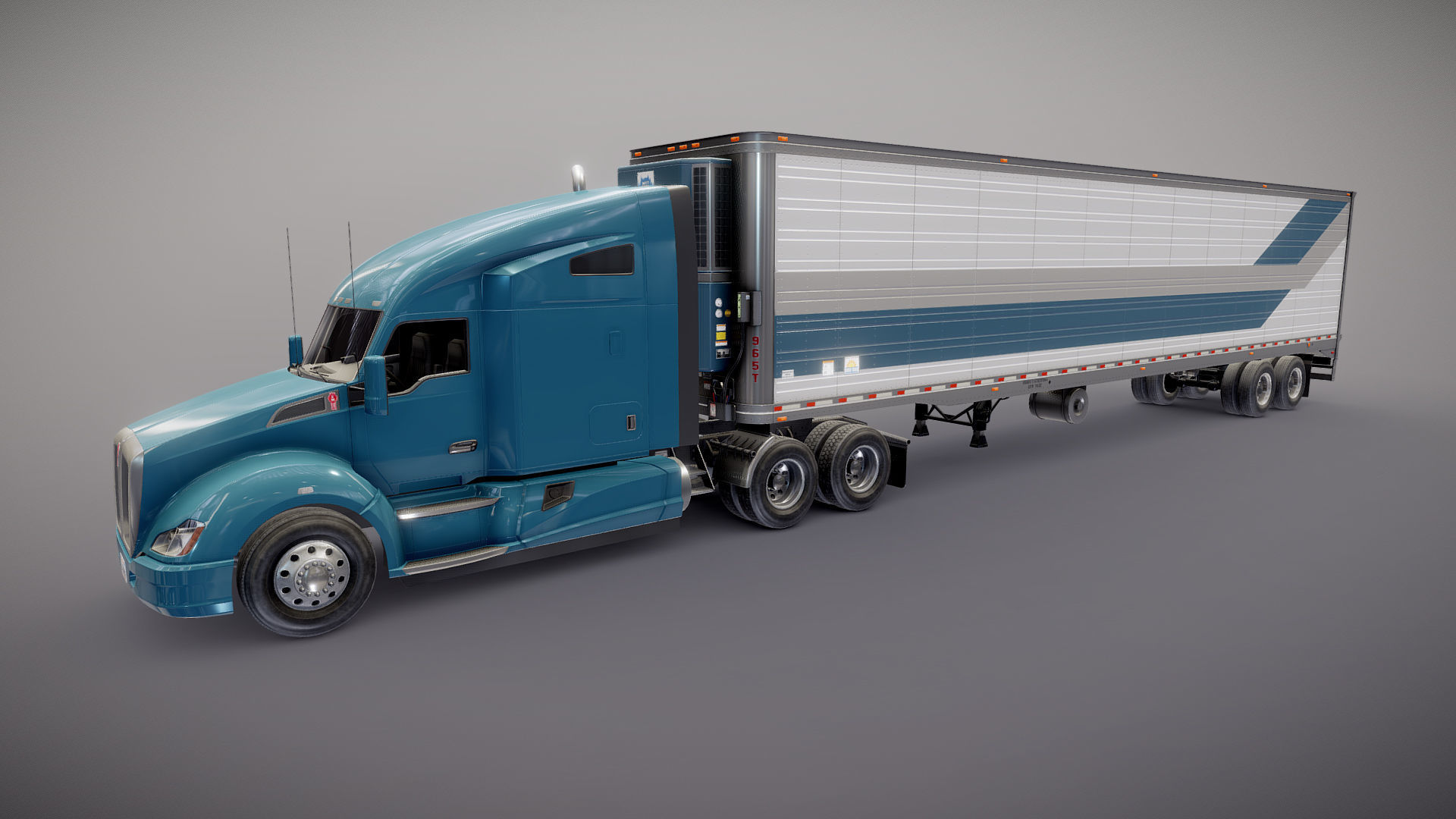 Kenworth T680 van trailer 3D model_25