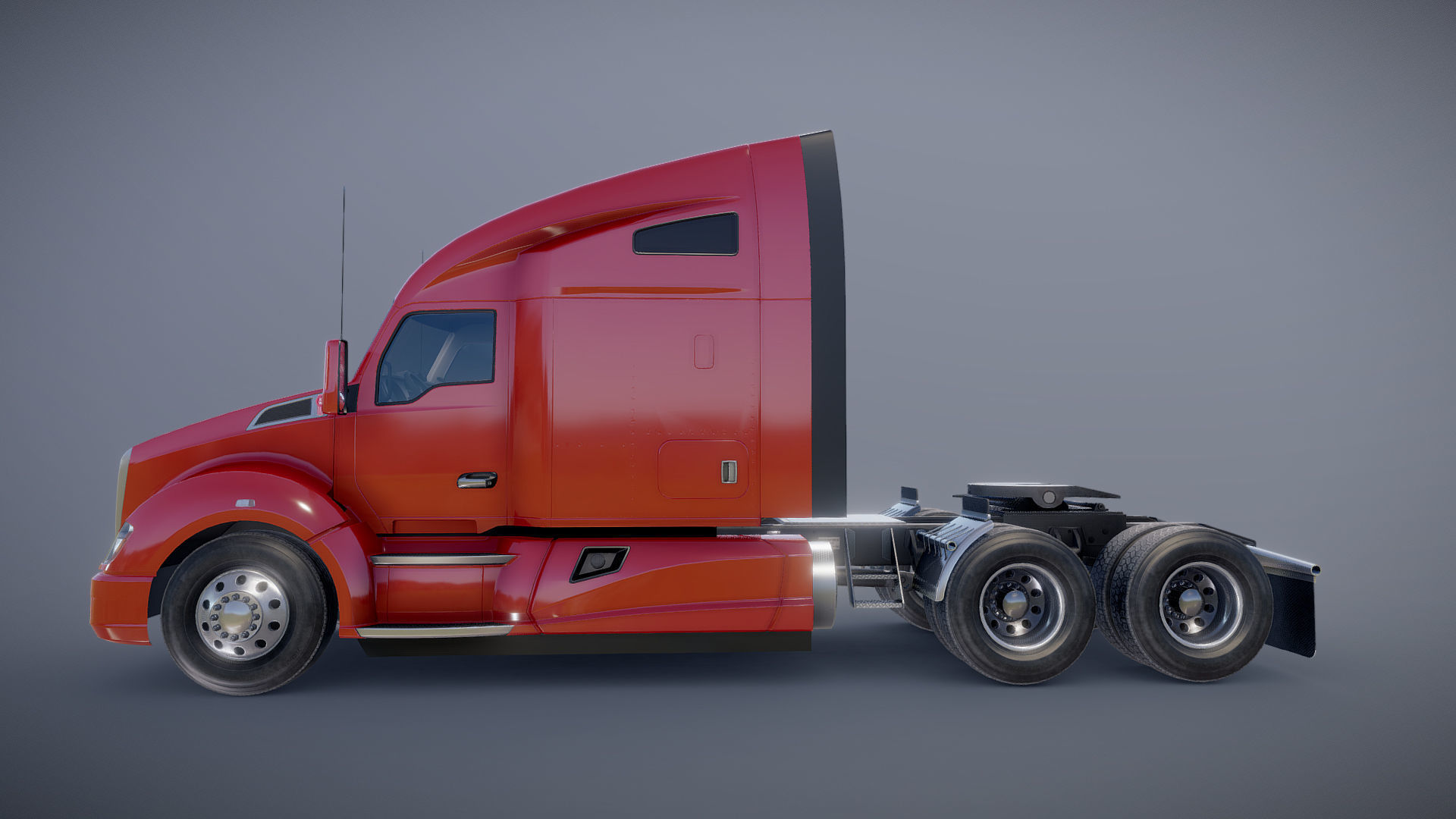 Kenworth T680 van trailer 3D model_35