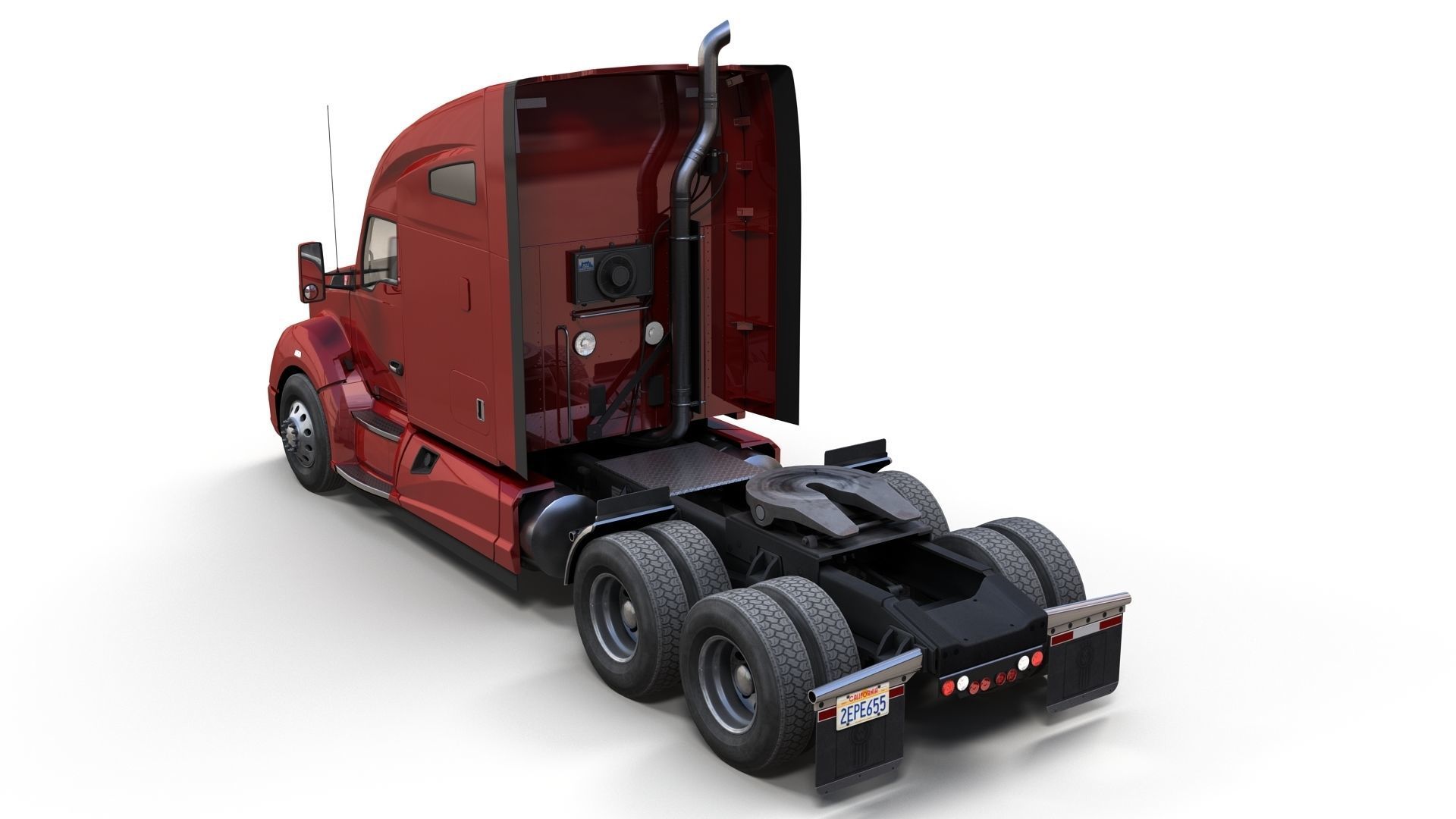 Kenworth T680 van trailer 3D model_15
