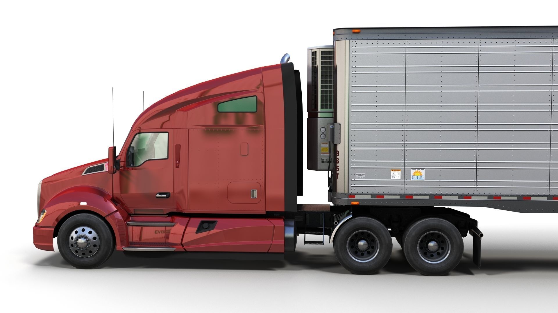 Kenworth T680 van trailer 3D model_5