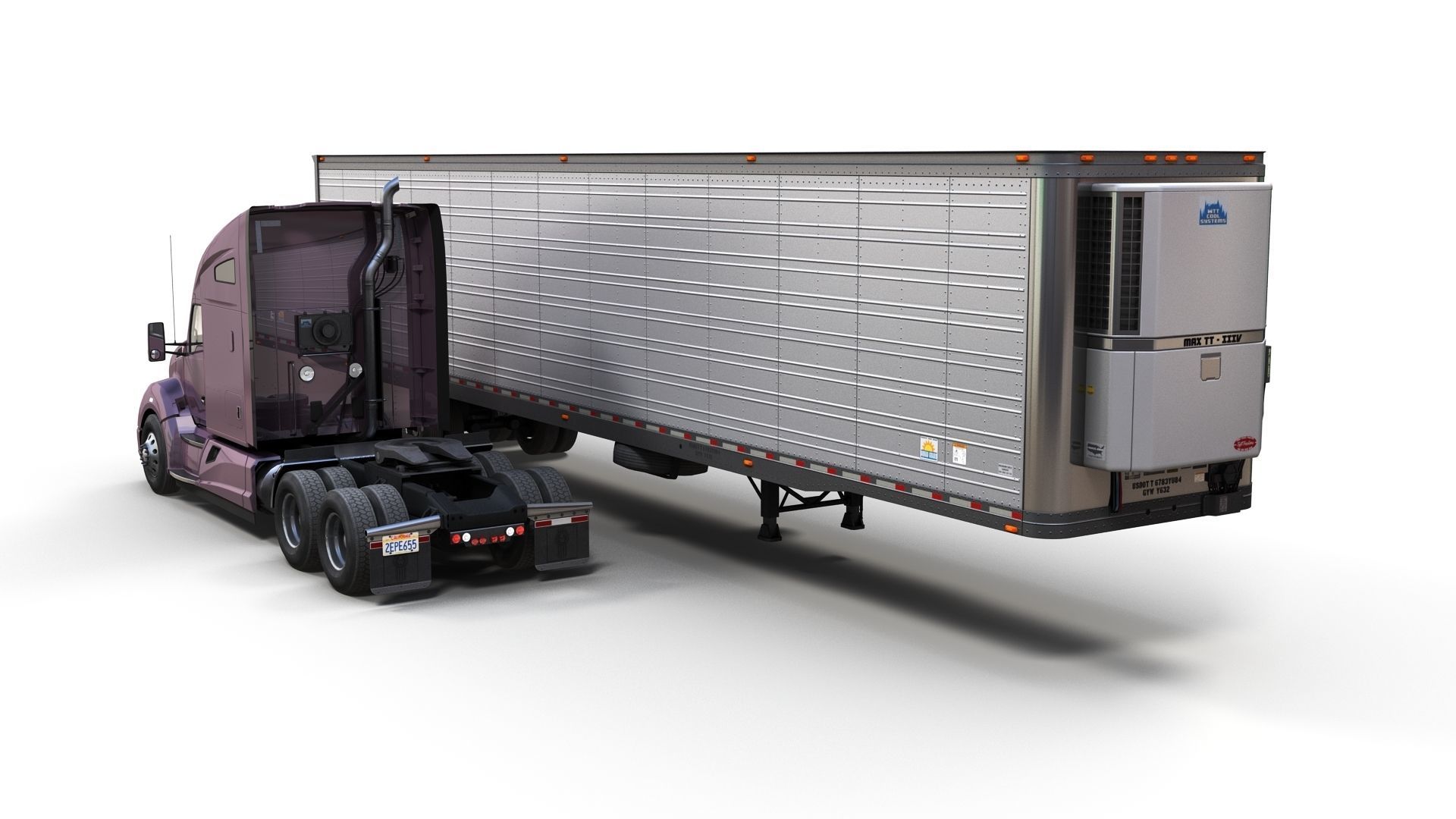 Kenworth T680 van trailer 3D model_10