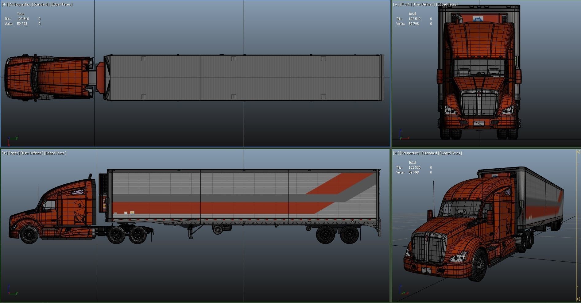 Kenworth T680 van trailer 3D model_51