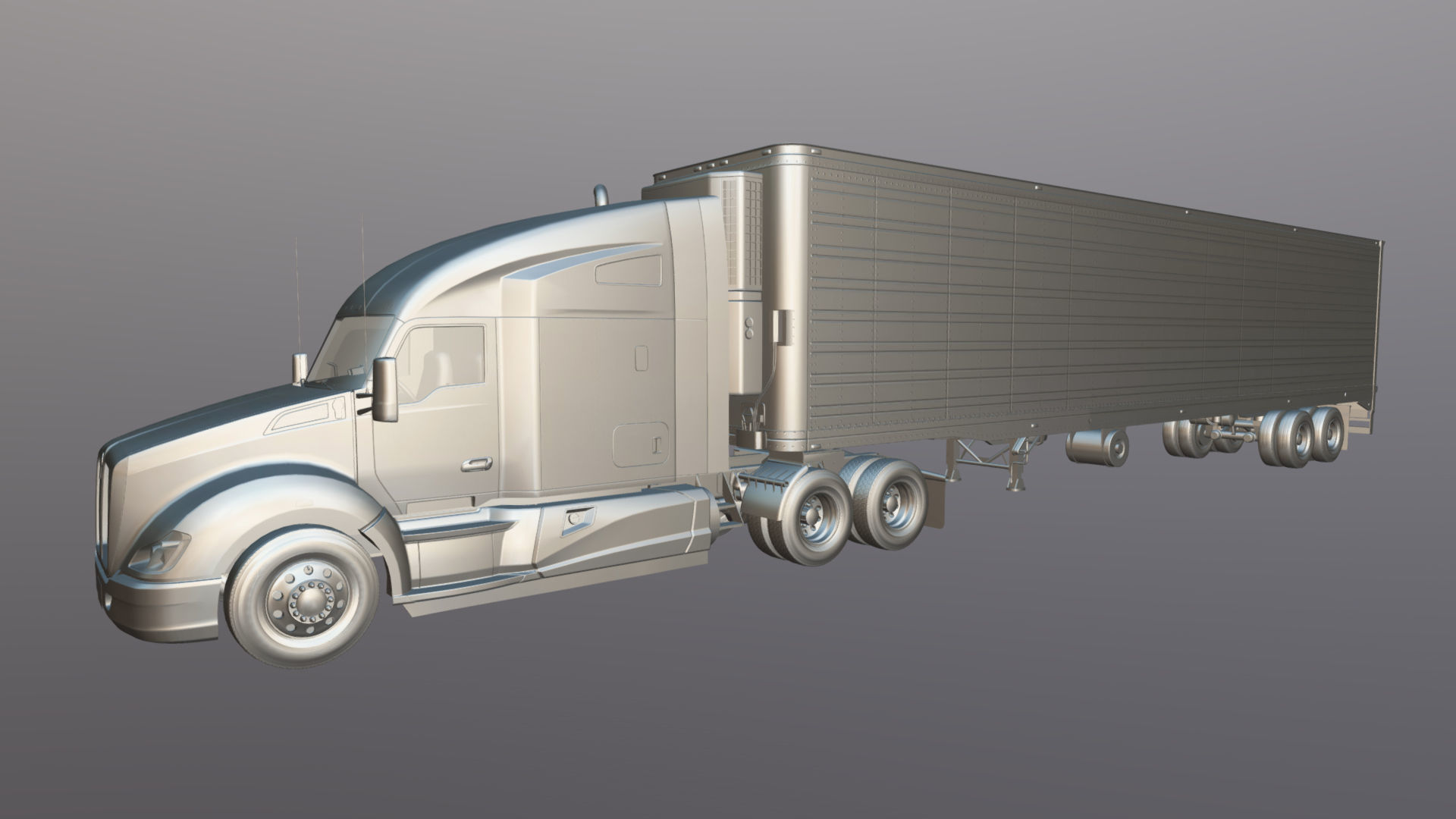Kenworth T680 van trailer 3D model_42