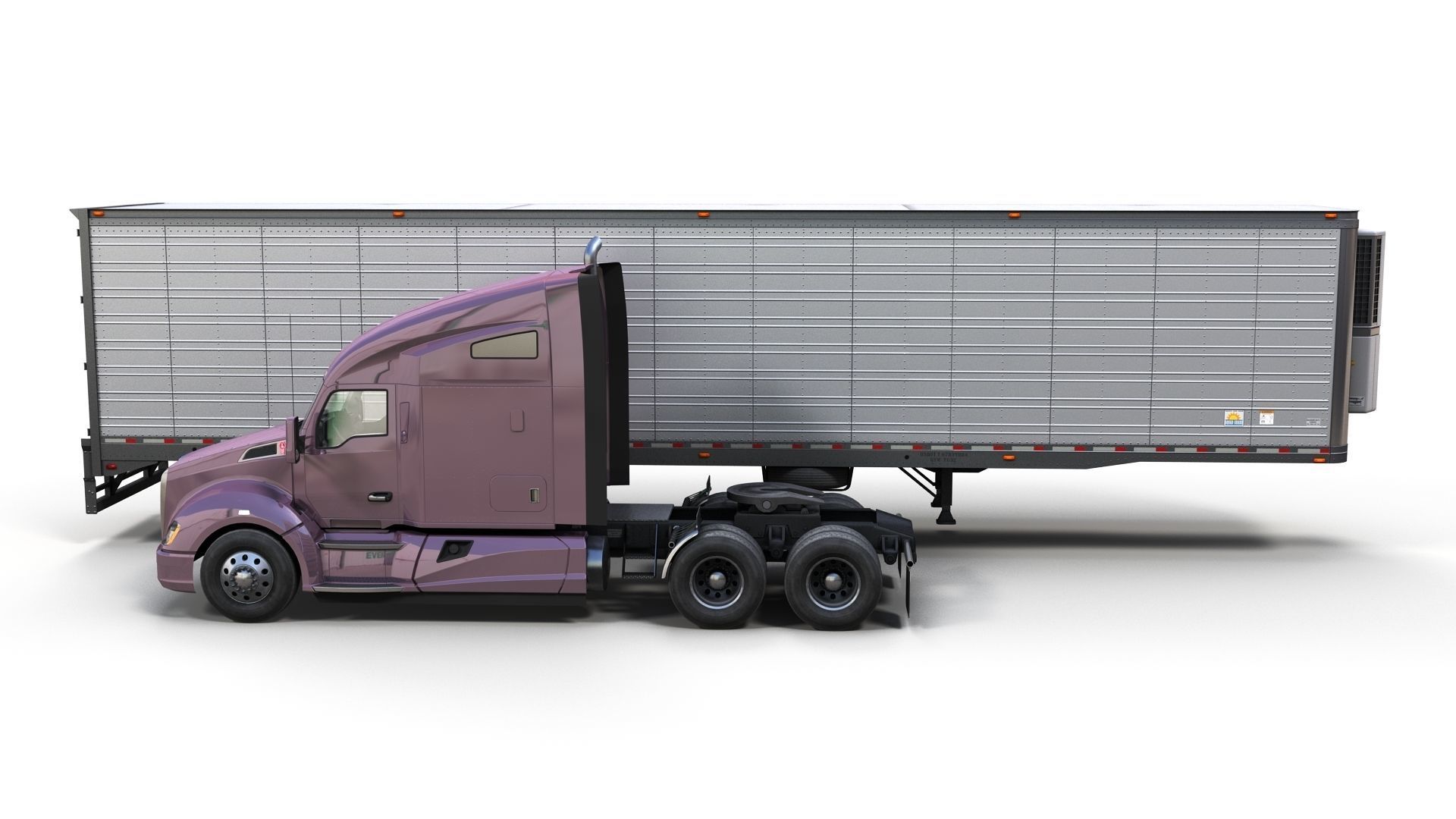 Kenworth T680 van trailer 3D model_11