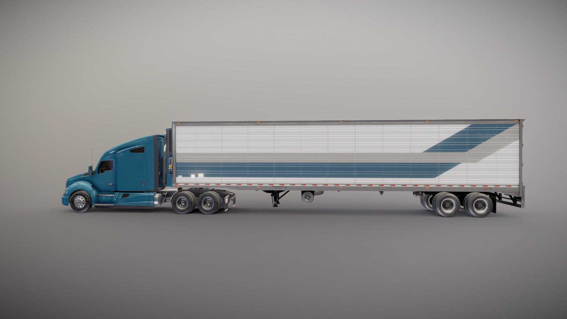 Kenworth T680 van trailer 3D model_24