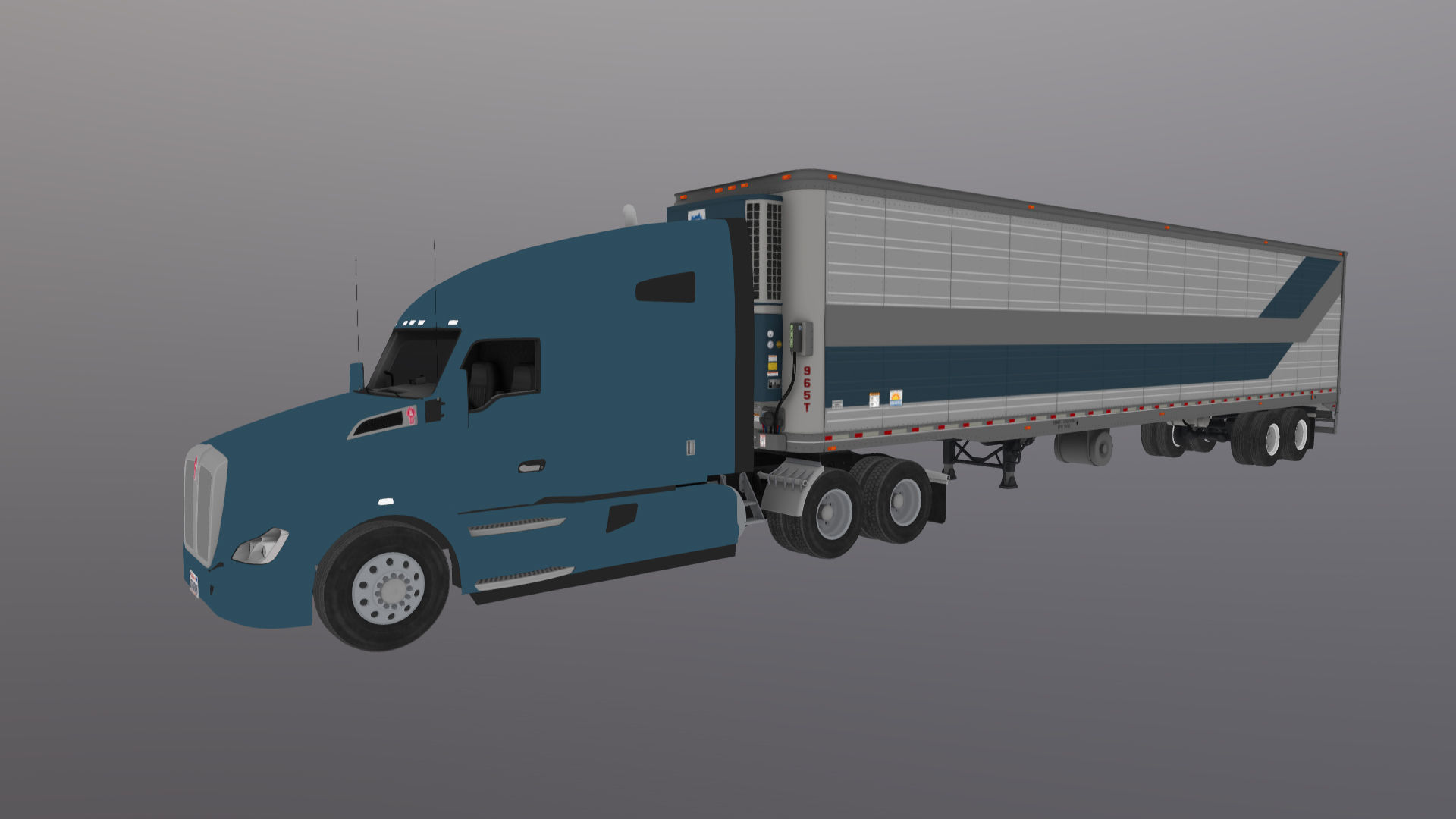 Kenworth T680 van trailer 3D model_43