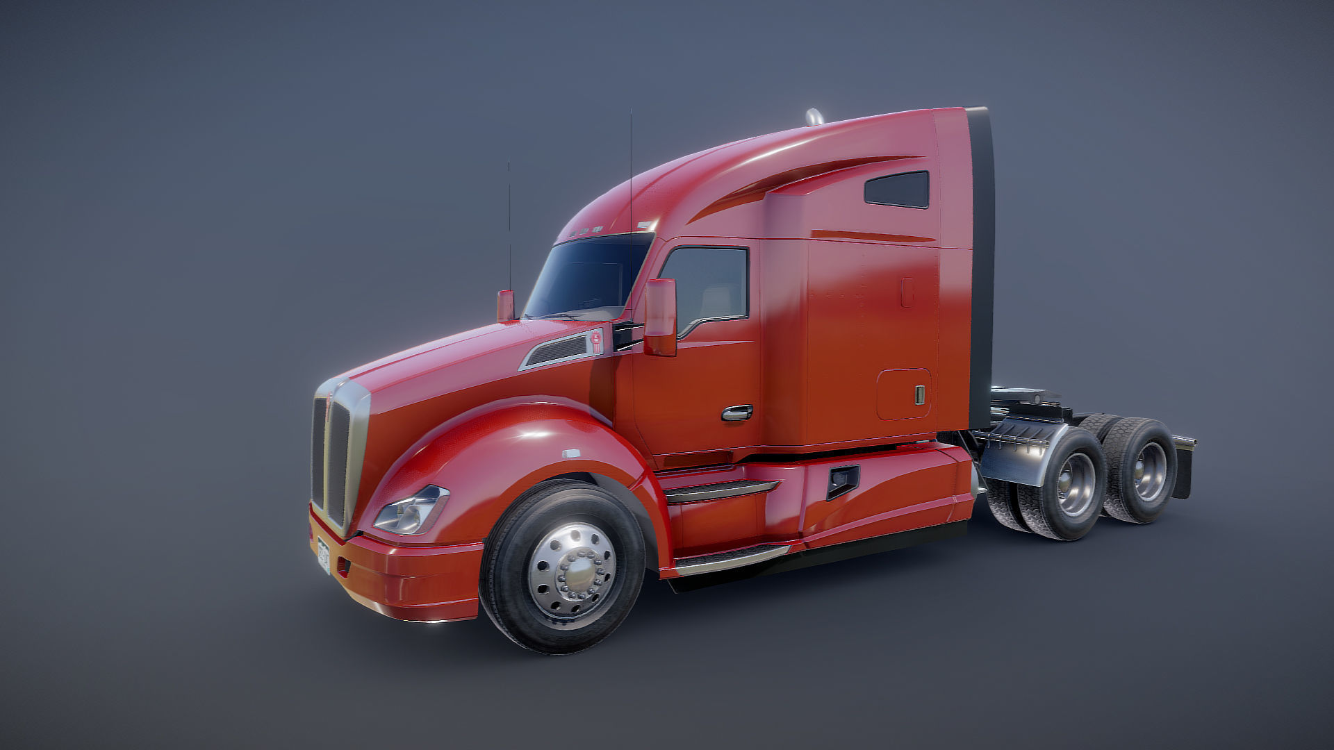 Kenworth T680 van trailer 3D model_36