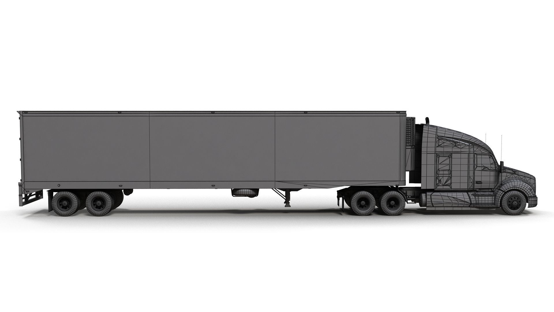 Kenworth T680 van trailer 3D model_21