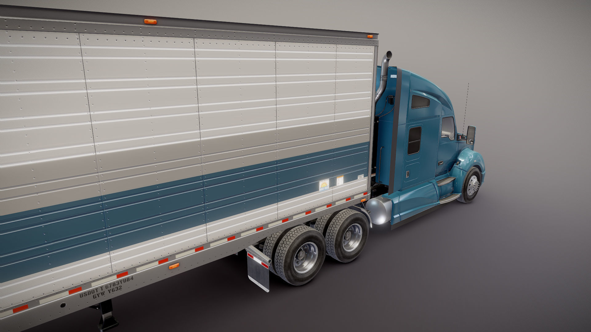 Kenworth T680 van trailer 3D model_29