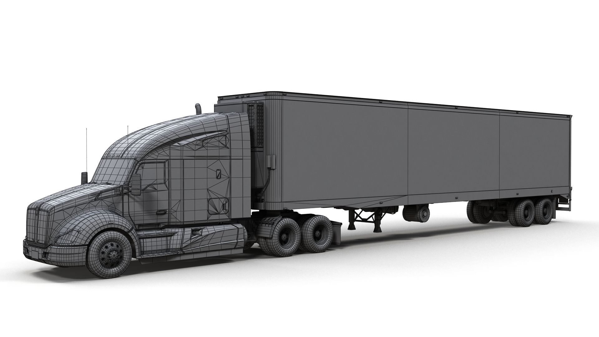 Kenworth T680 van trailer 3D model_22