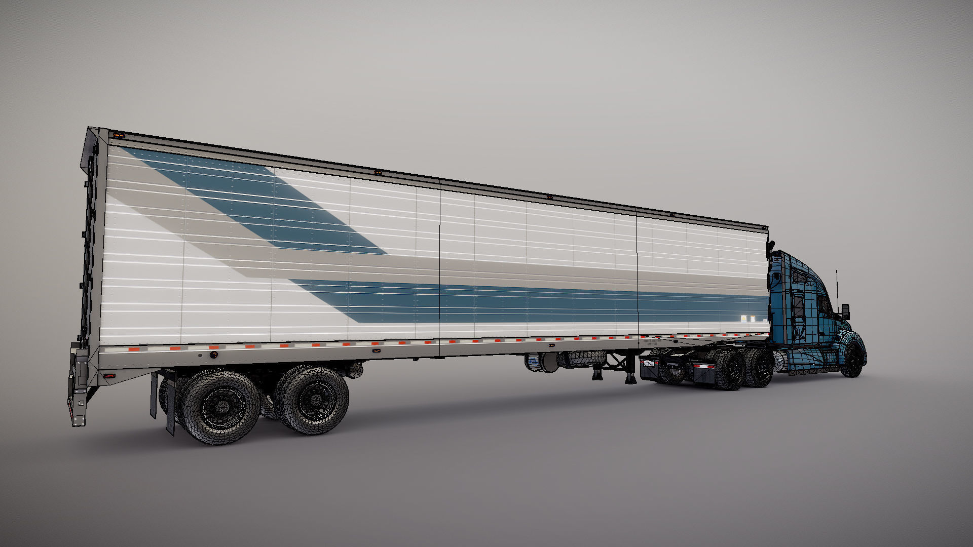 Kenworth T680 van trailer 3D model_40