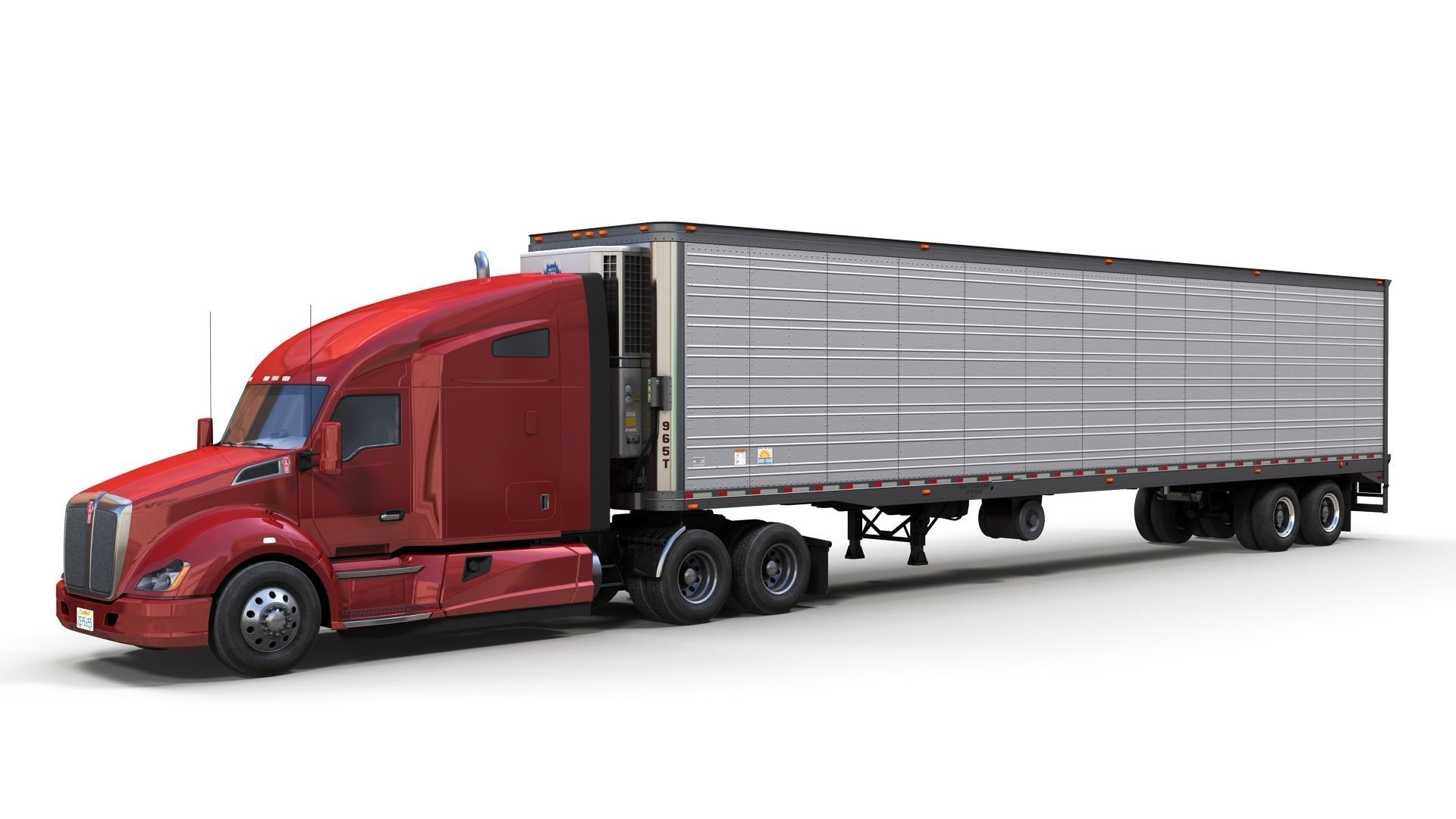 Kenworth T680 van trailer 3D model_7