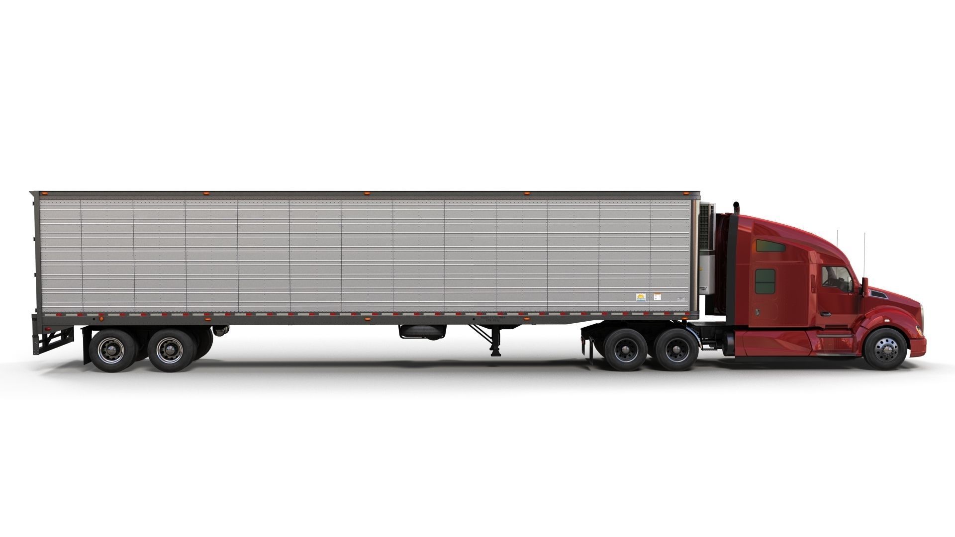 Kenworth T680 van trailer 3D model_6