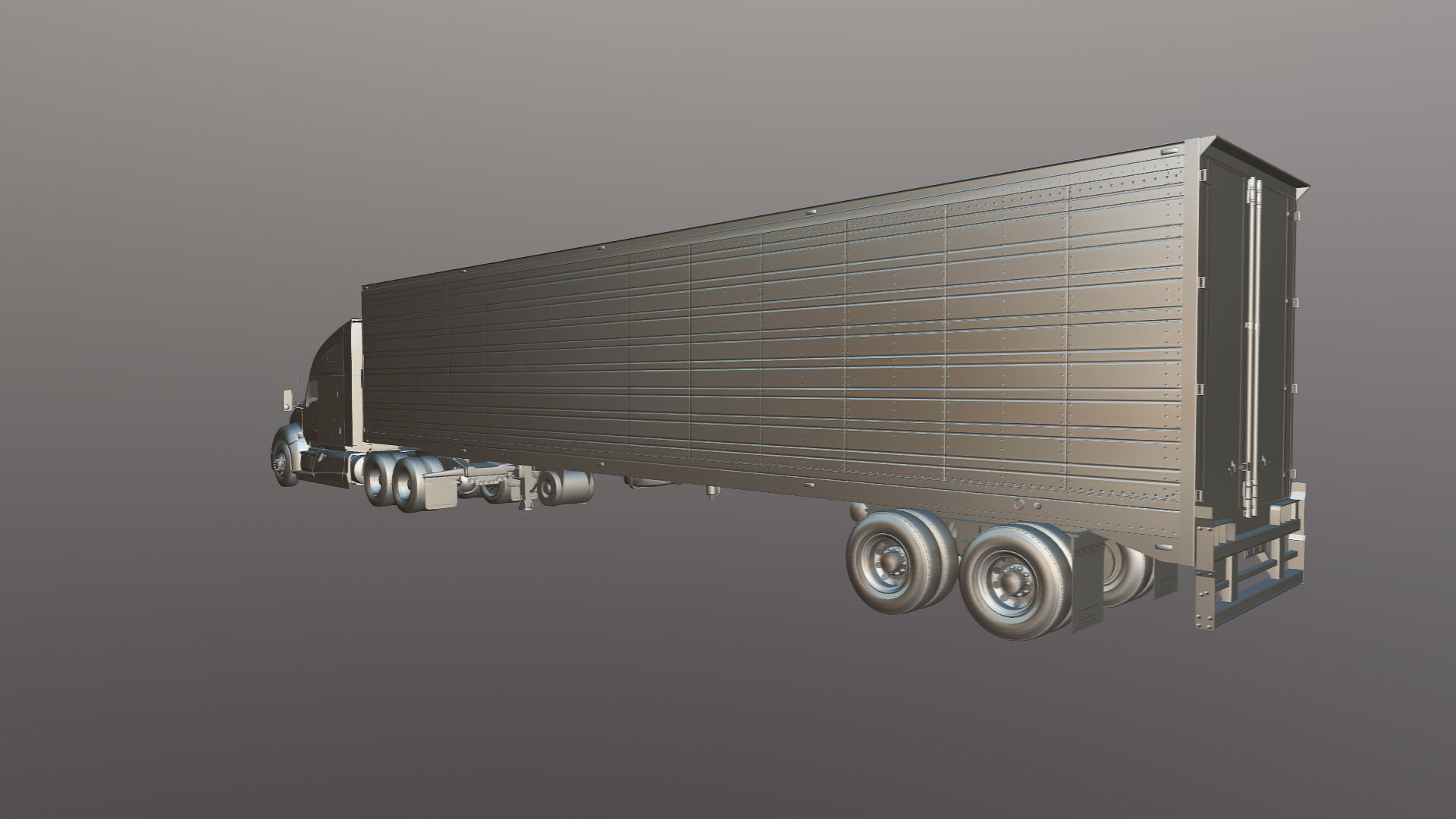 Kenworth T680 van trailer 3D model_45