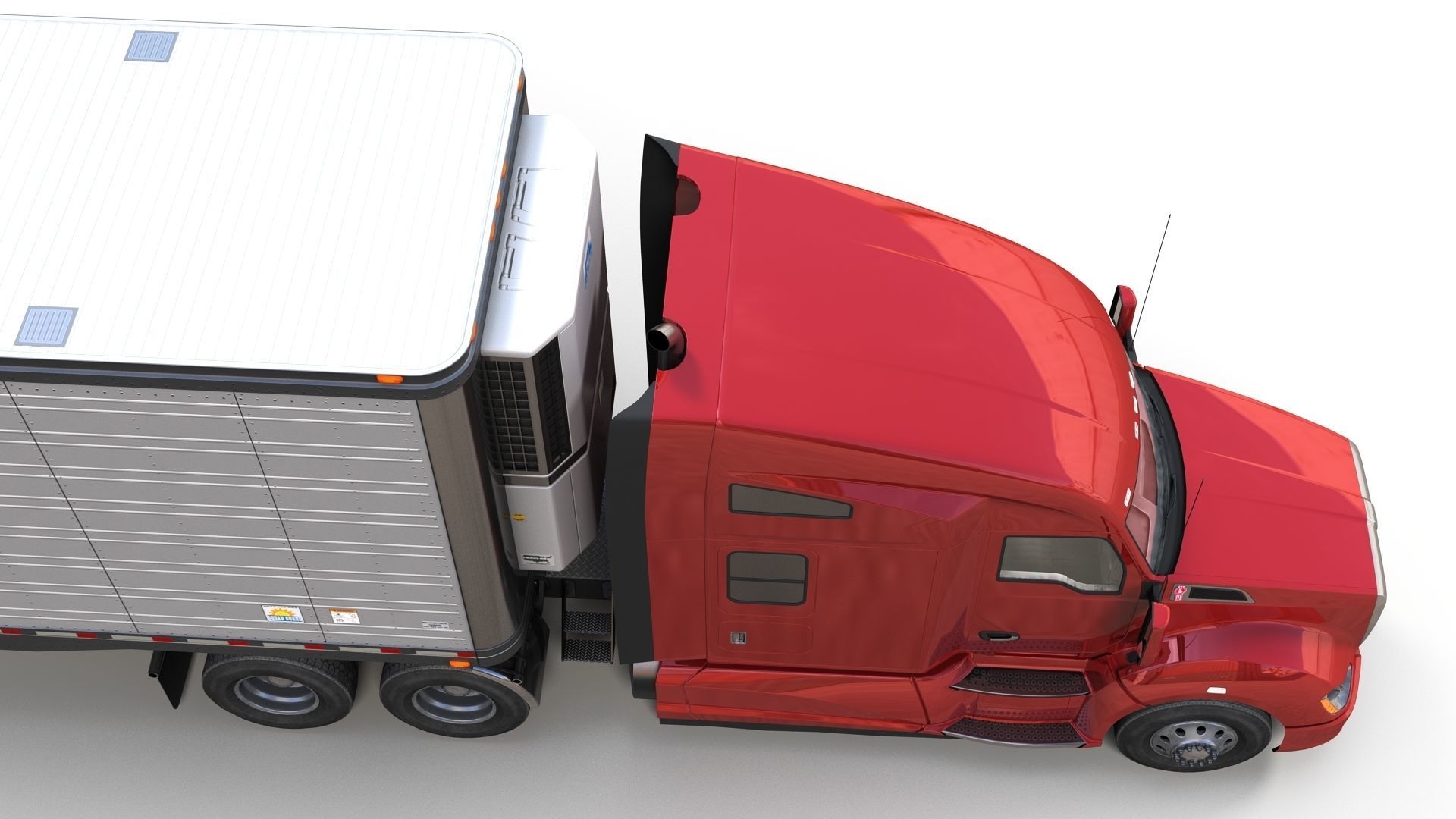 Kenworth T680 van trailer 3D model_3