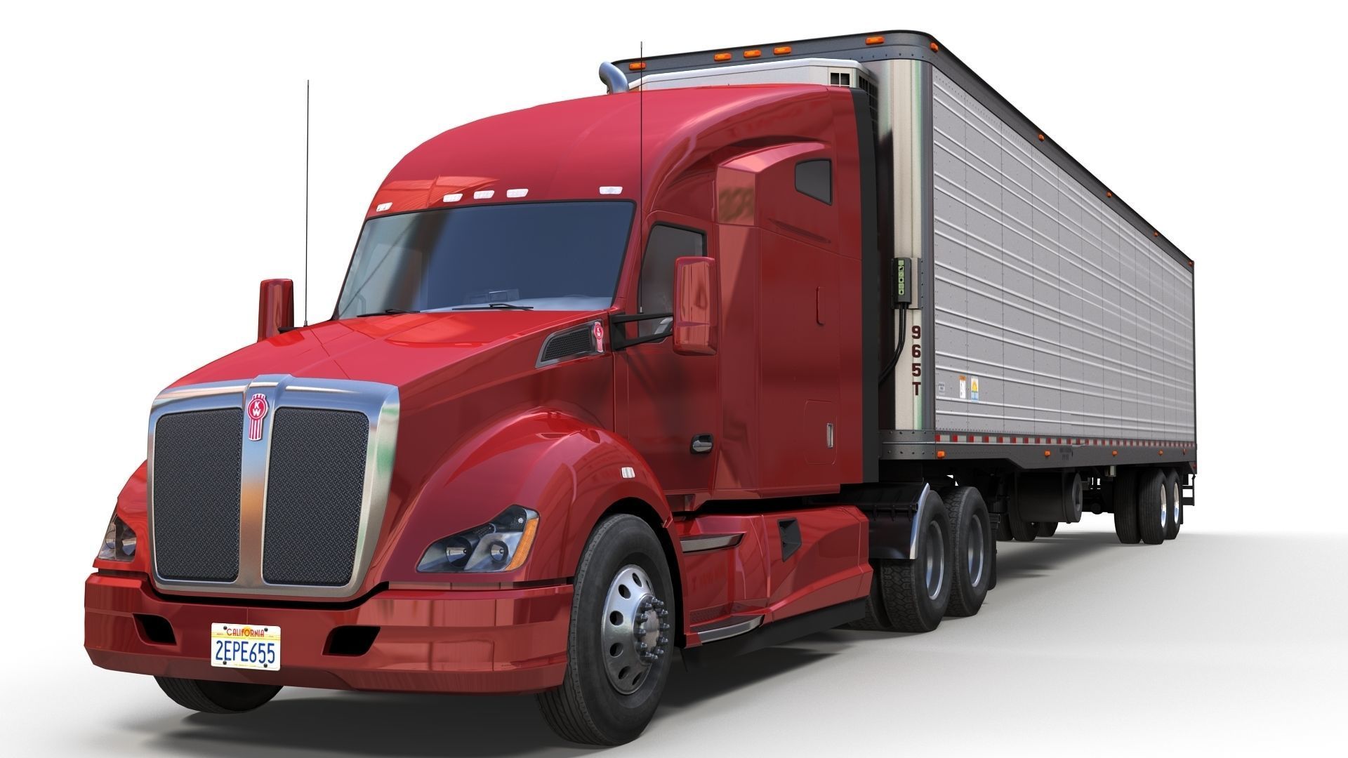 Kenworth T680 van trailer 3D model_8