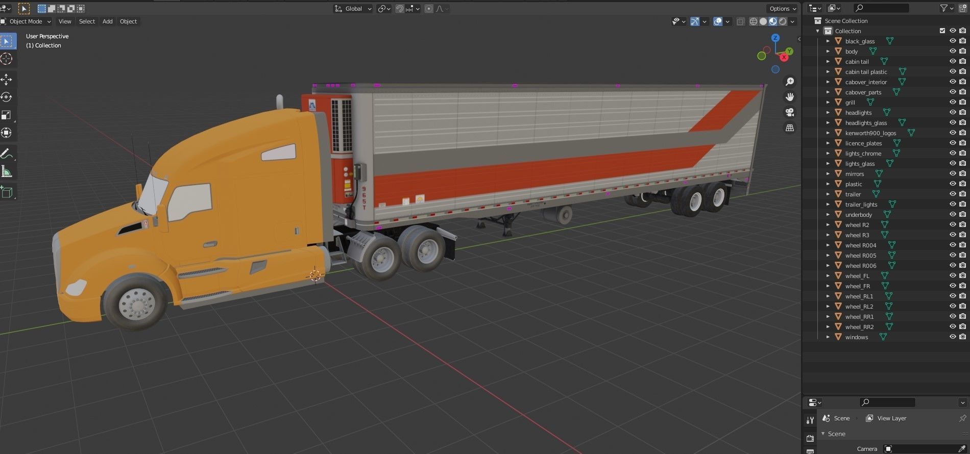 Kenworth T680 van trailer 3D model_57