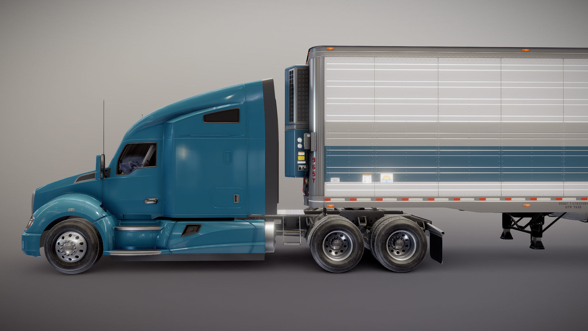 Kenworth T680 van trailer 3D model_26